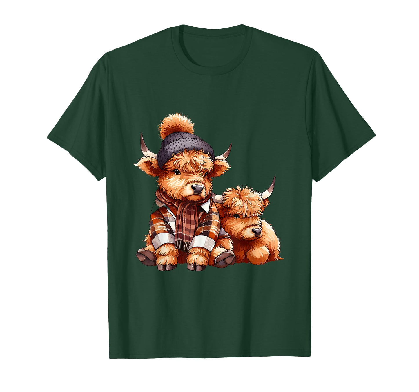 Cute Baby Highland Cow Fall Autumn Thanksgiving Kids Women T-Shirt