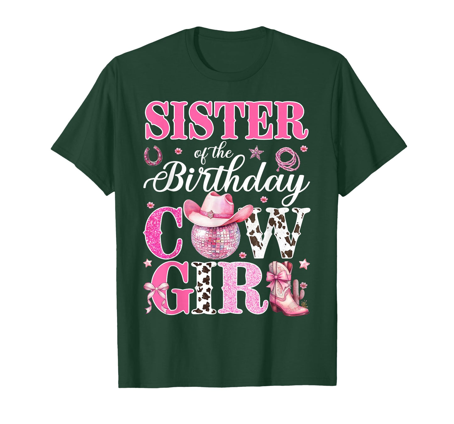 Cute Sister Of The Birthday CowGirl Rodeo Western Bday Party T-Shirt