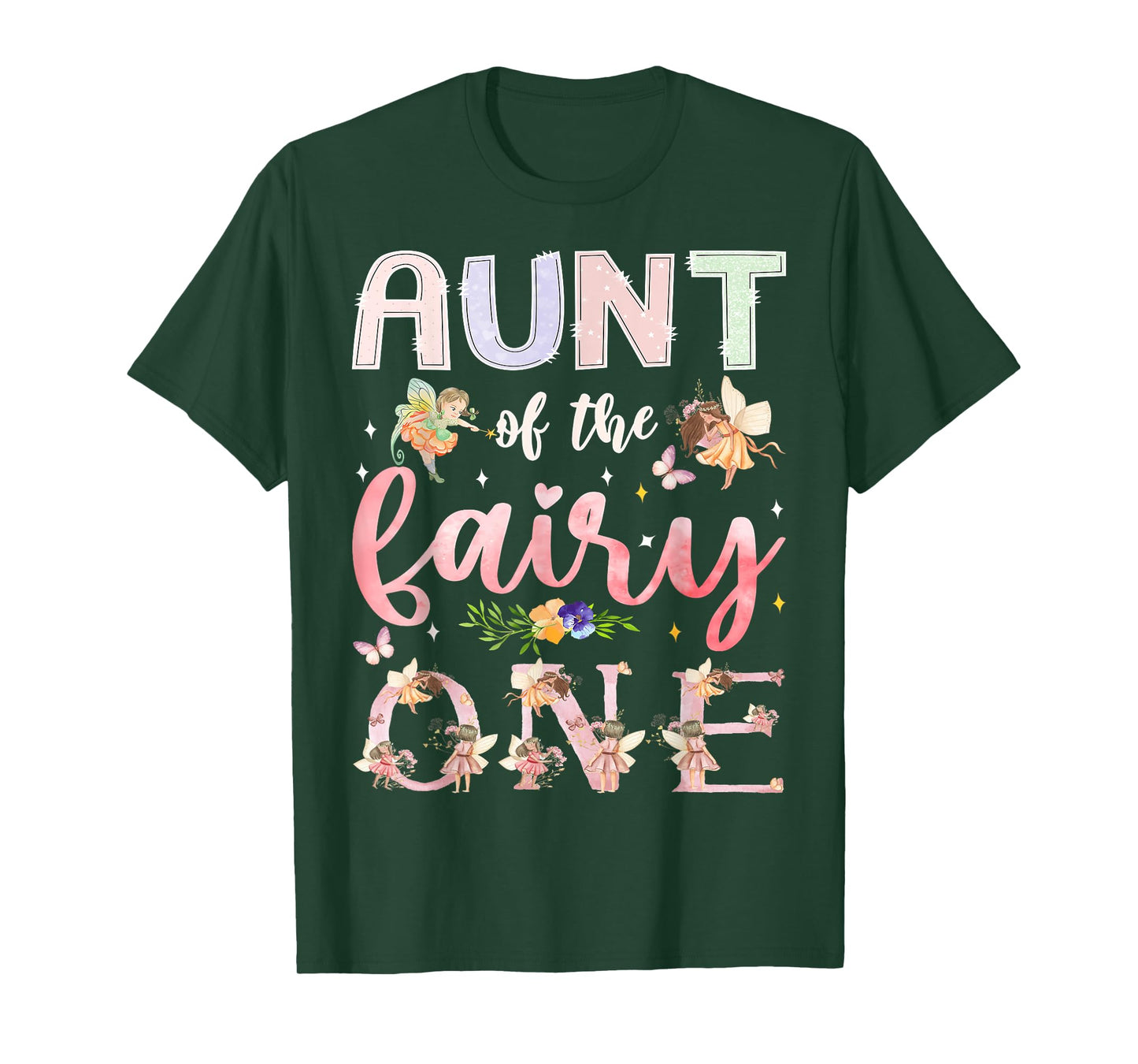 Aunt Of The Fairy One 1St Birthday Girl Family Matching T-Shirt