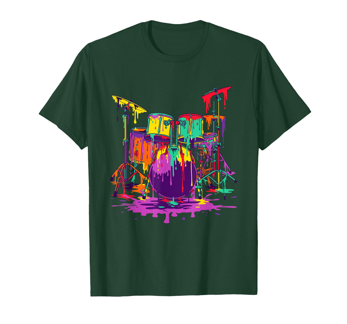 Melting Pop Art Drum Set Funny Drummer Musician Music Outfit T-Shirt