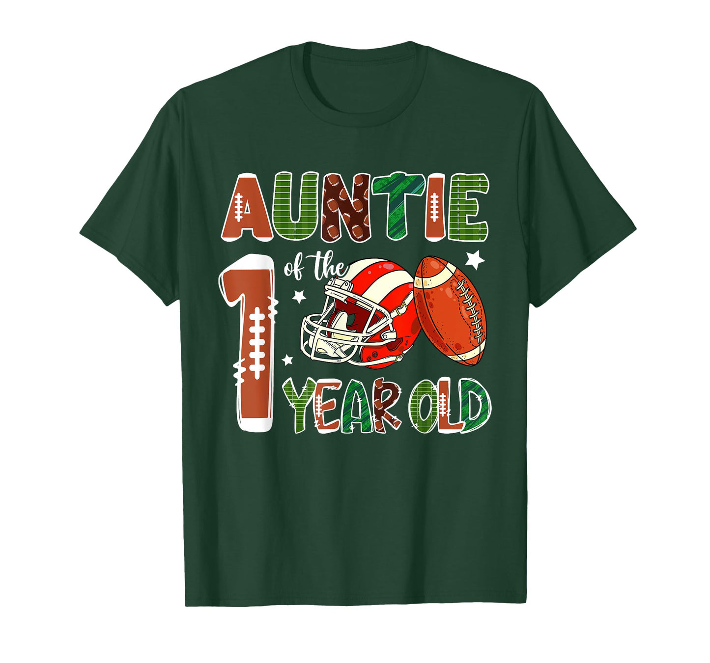 Auntie Of The 1 Year Old Football Themed 1st Birthday Party T-Shirt