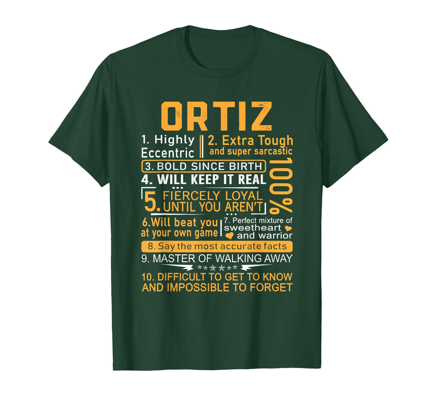 Ortiz Name Shirt Personalized Ortiz Last Name T-Shirt