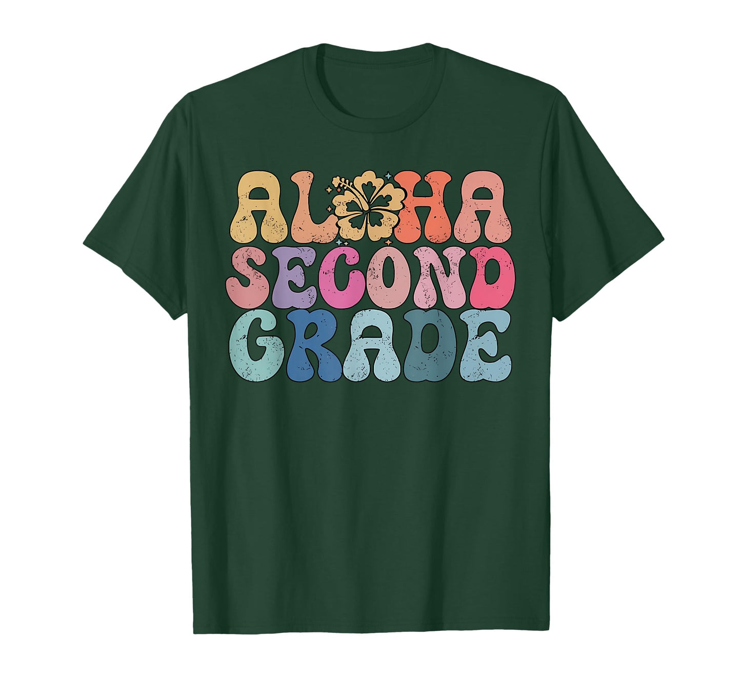 Retro Aloha Second Grade Teacher Life Summer Beach Vacation T-Shirt