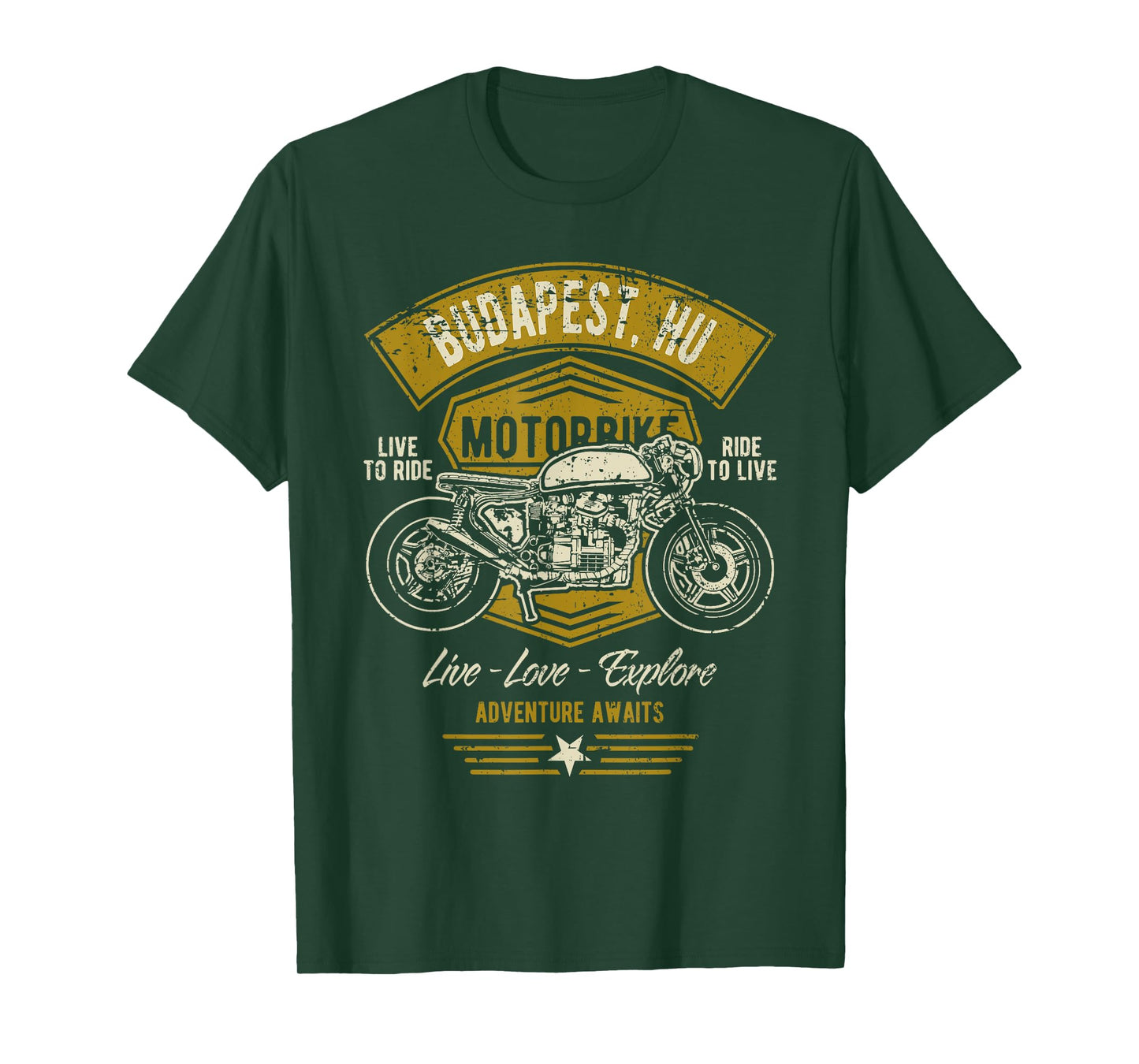 Budapest HU Retro Motorcycle Design T-Shirt