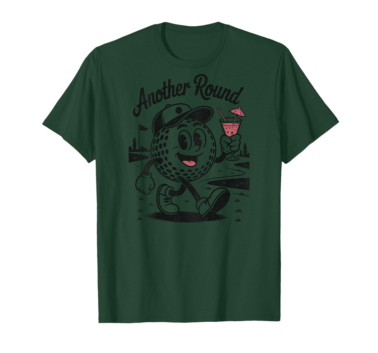 Another Round - Funny Retro Golf Drinking Men Woman T-Shirt