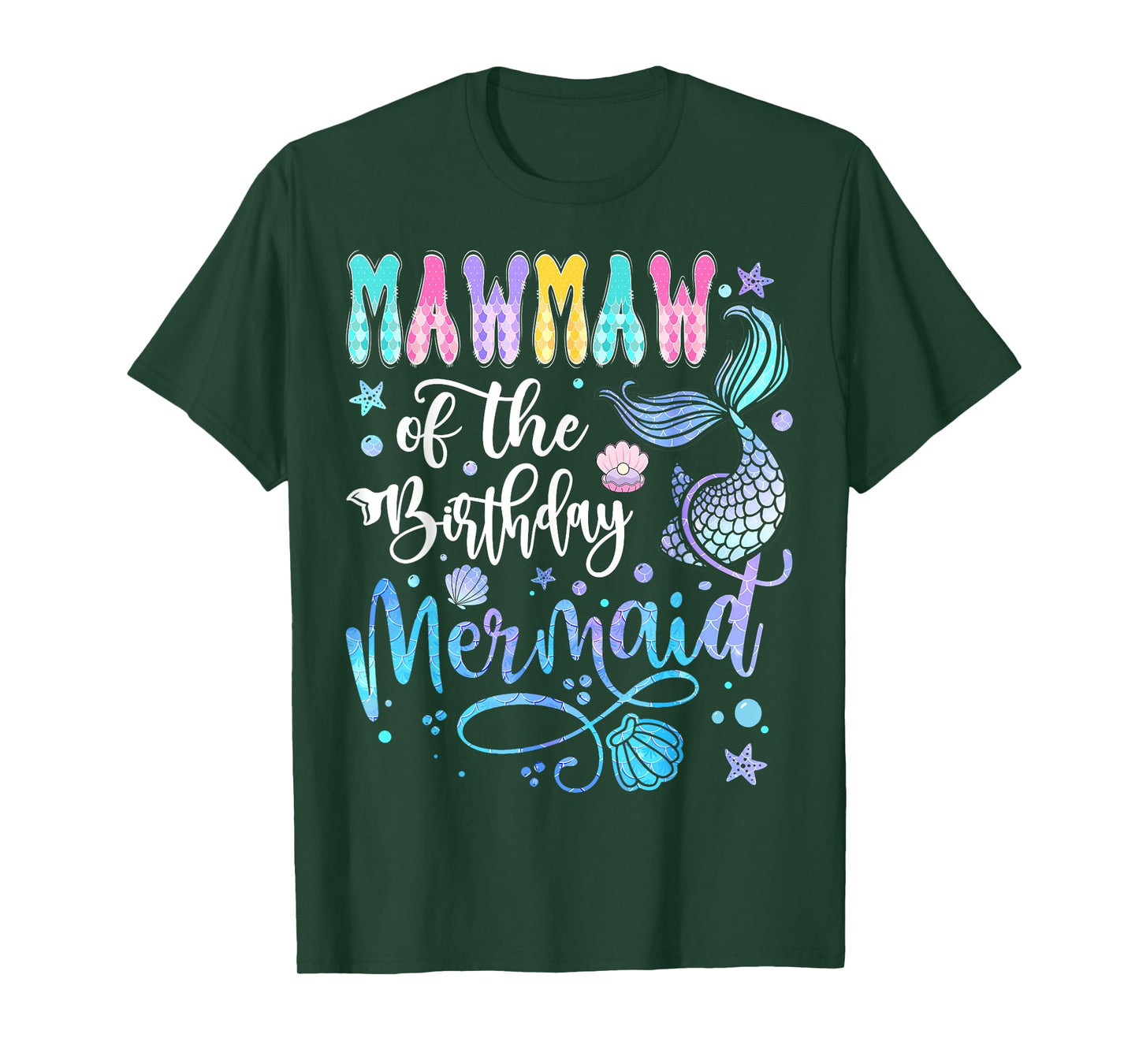 Mawmaw Of The Birthday Mermaid Bday Girl Party T-Shirt