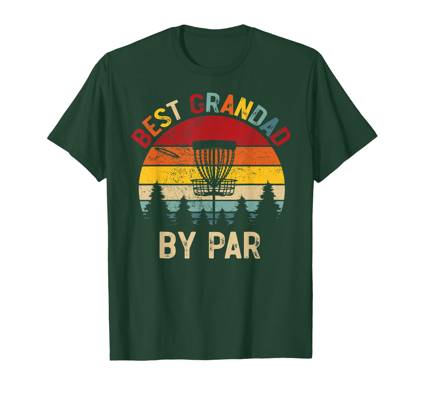 Mens Best Grandad By Par Vintage Disc Golf Father's Day T-Shirt
