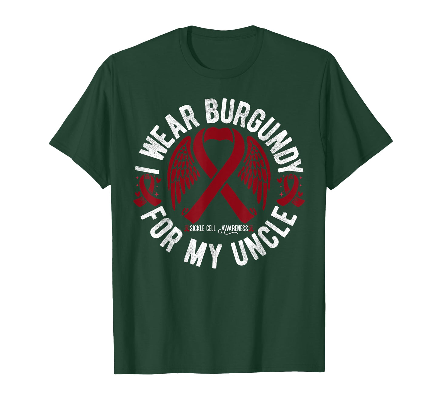 I Wear Burgundy For My Uncle Sickle Cell Disease Awareness T-Shirt
