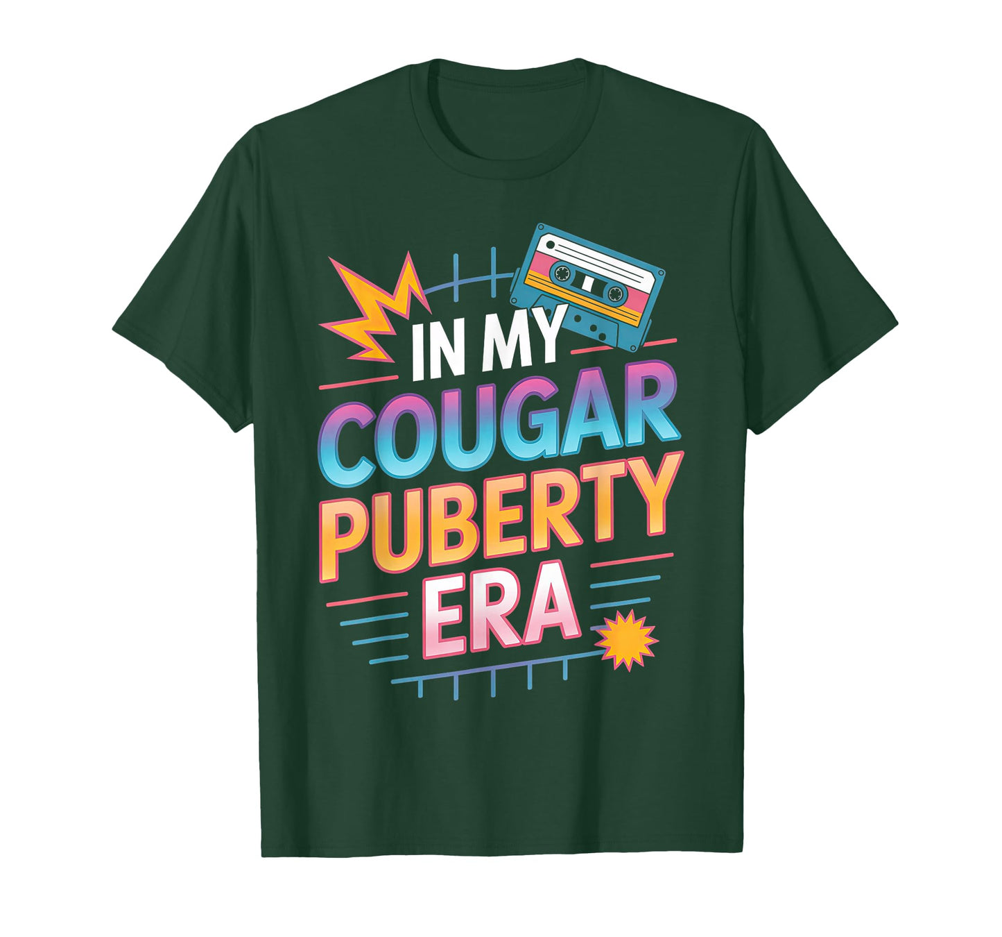 Retro 80s 90s Funny Menopause Midlife Cougar Puberty T-Shirt