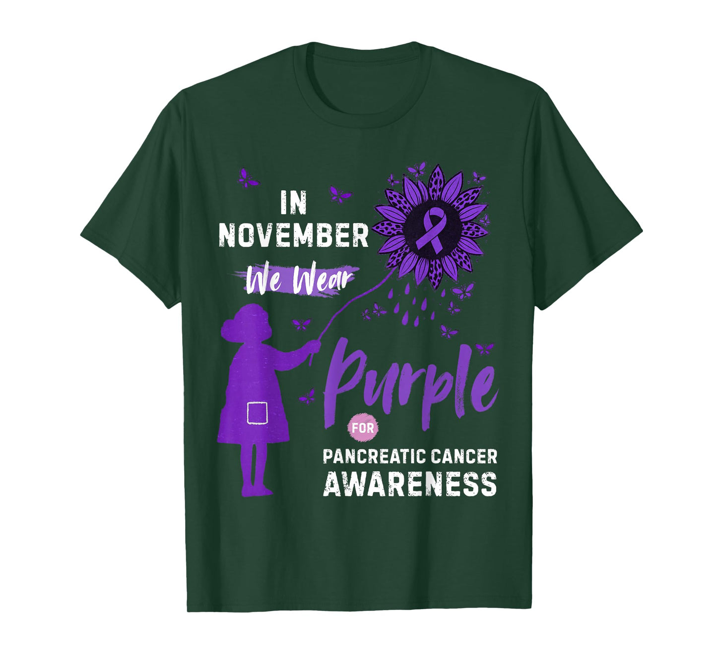 in November we wear Purple for Pancreatic Cancer Awareness T-Shirt