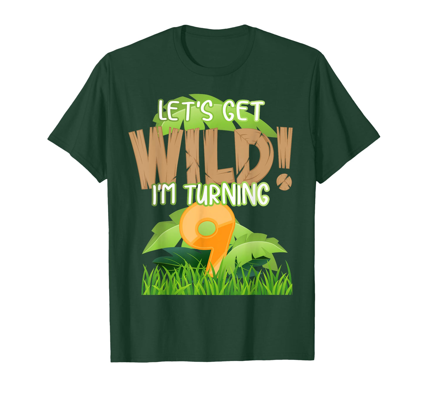 Cute Jungle Safari 9th Birthday Gift 9 Years Old Boys Girls T-Shirt
