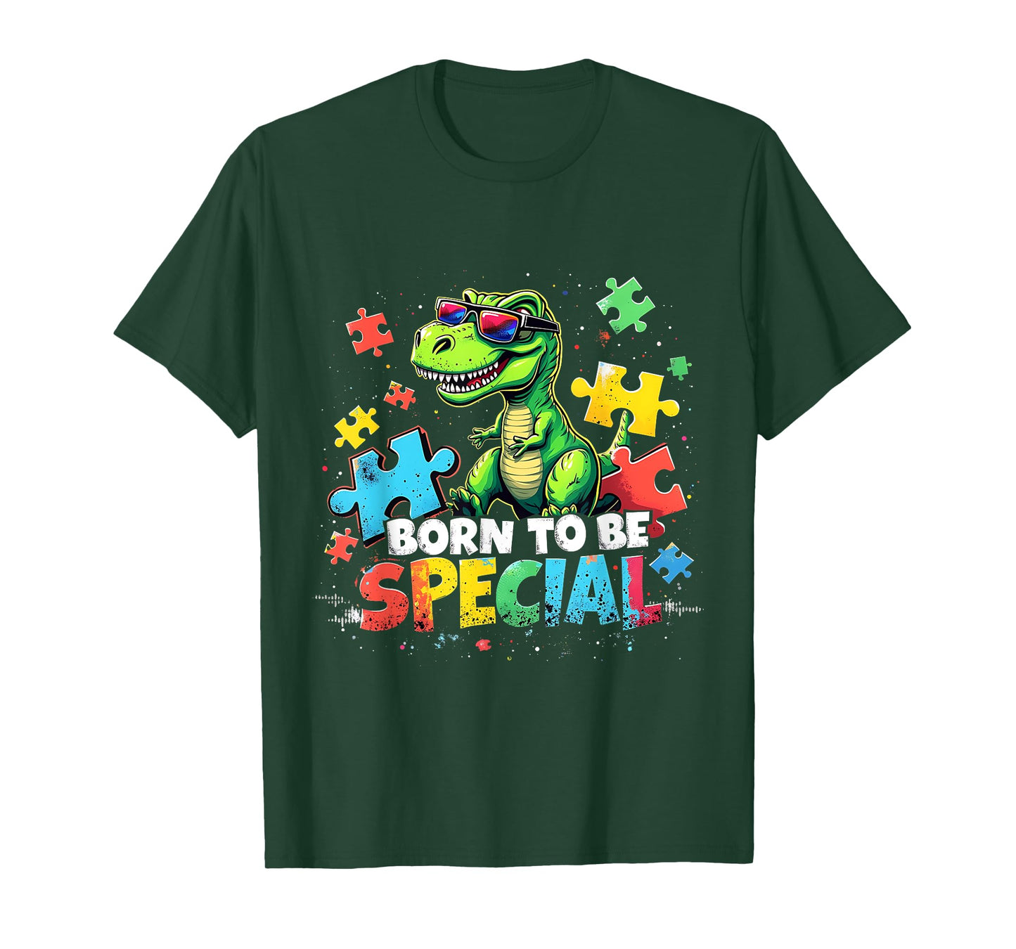 Born To Be Special Dinosaur Autism Awareness Month Graphic T-Shirt