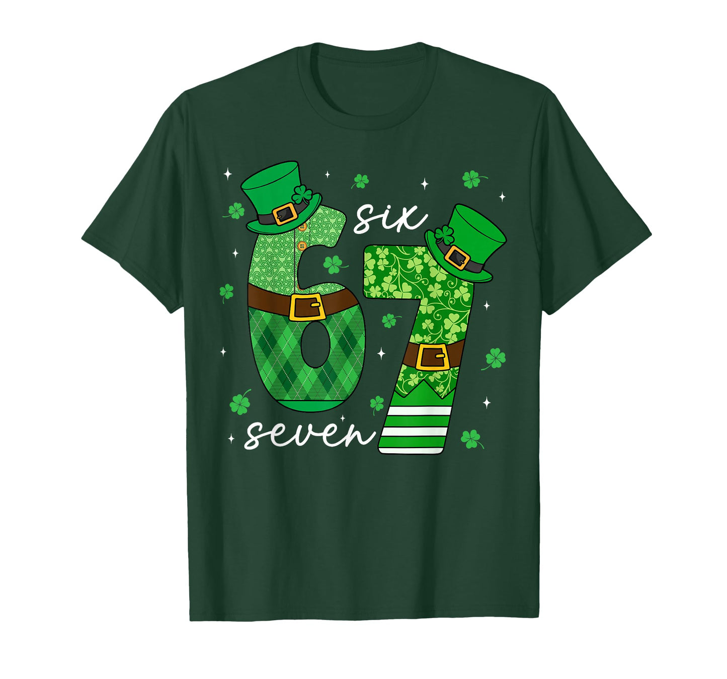 Funny Six Seven St Patricks Day Shirts Kids Boys 6 7 Meme T-Shirt - T-Shirt | Forest