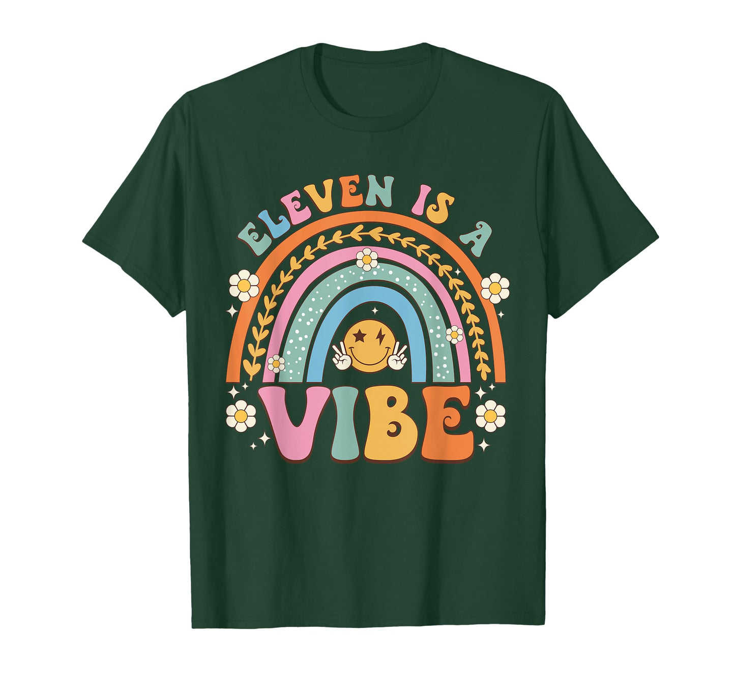 Eleven Is A Vibe 11 Years Old 11th Birthday Groovy Party T-Shirt