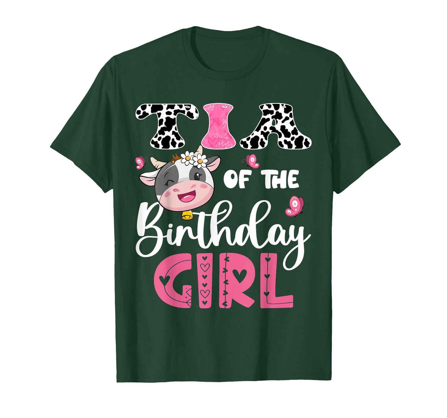 Tia Of The Birthday Girl Farm Cow 1St Birthday Party T-Shirt