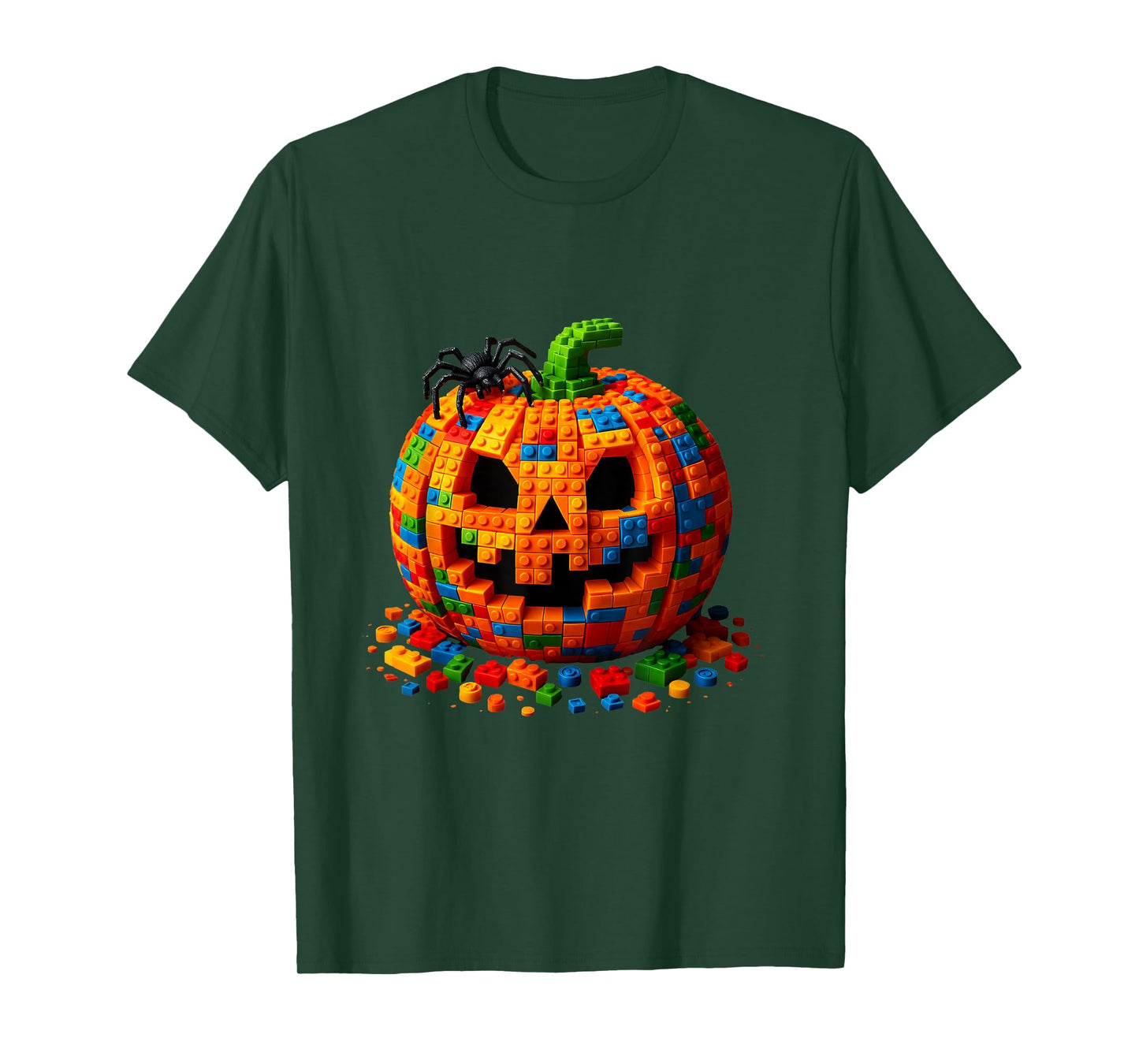 Building Bricks Halloween Pumpkin Master Builder Brick Treat T-Shirt