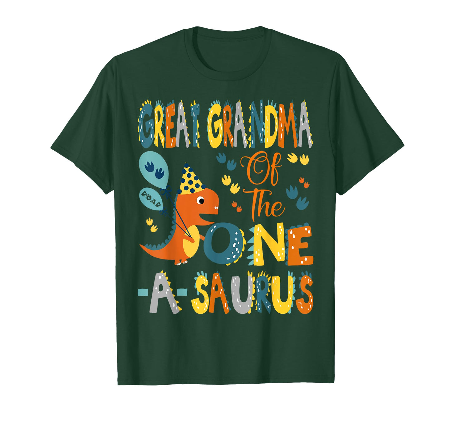 Great Grandma Of The One-A-Saurus 1St Birthday Dinosaur arty T-Shirt