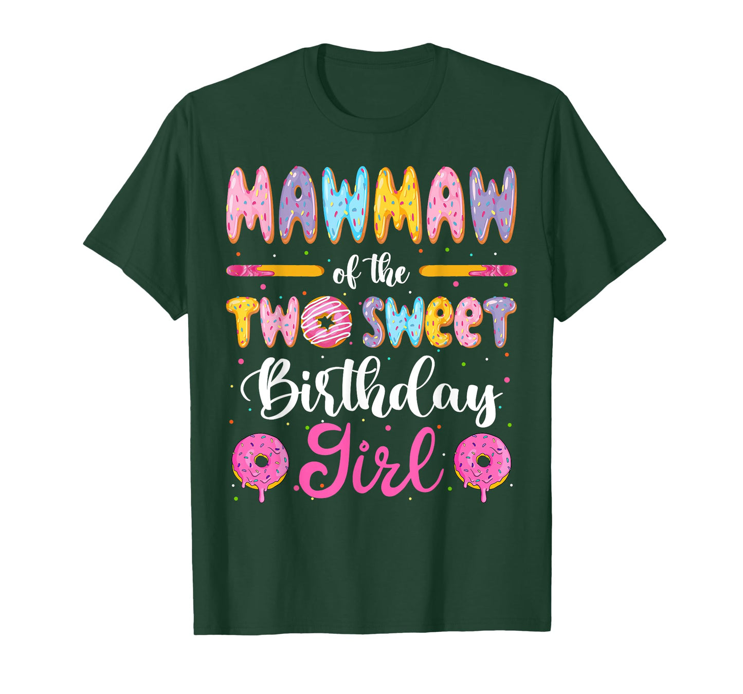 Mawmaw Of The Two Sweet Birthday Girl Donut 2Nd Birthday T-Shirt