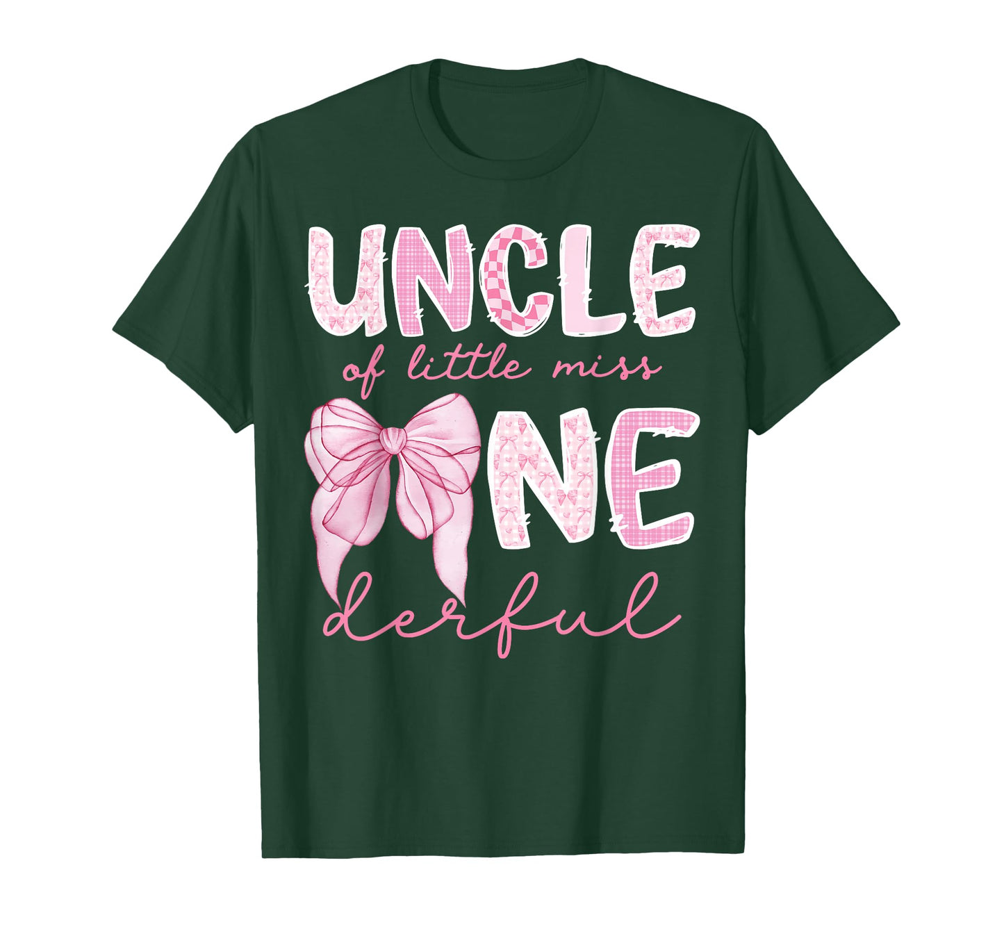 Uncle of Little Miss Onederful First Birthday Girl Coquette T-Shirt