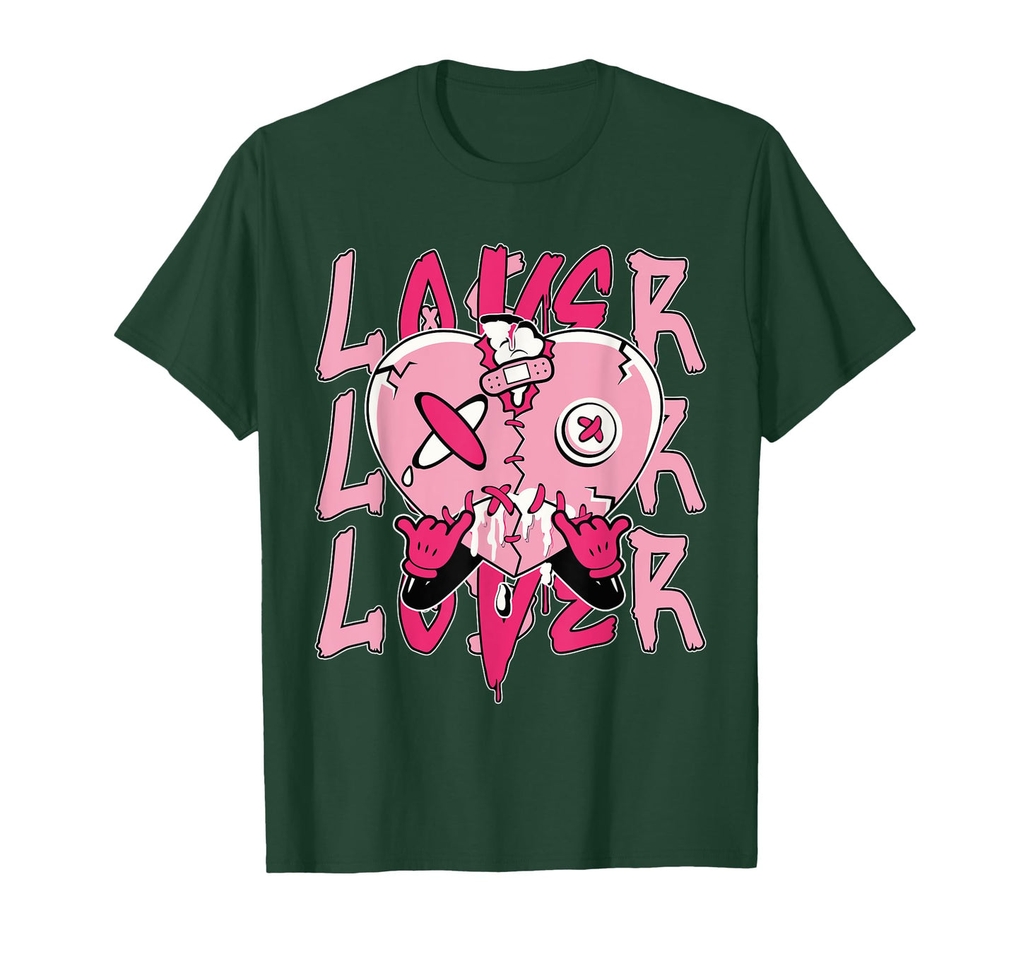 Pink Loser Lover Pink Drip Heart Matching Tee For Men Women T-Shirt
