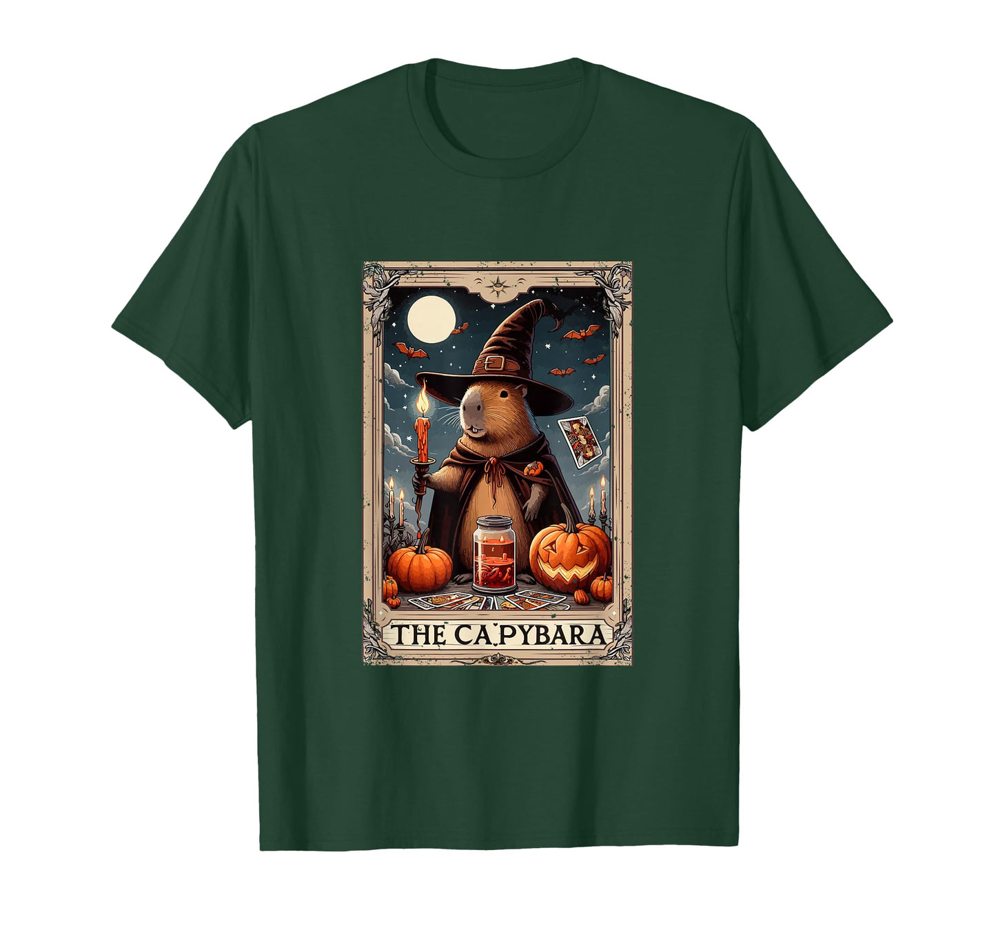 The Capybara Halloween Witch Cute Tarot Card Lover Player T-Shirt