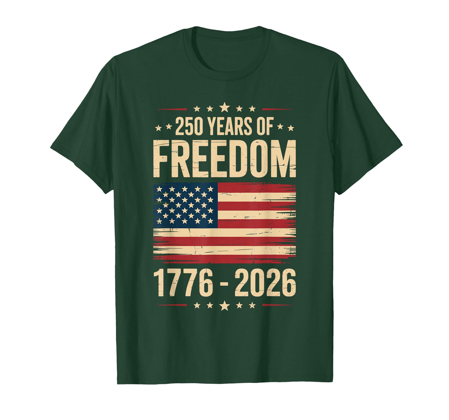 250 Years Freedom USA Flag 1776 2026 Vintage T-Shirt