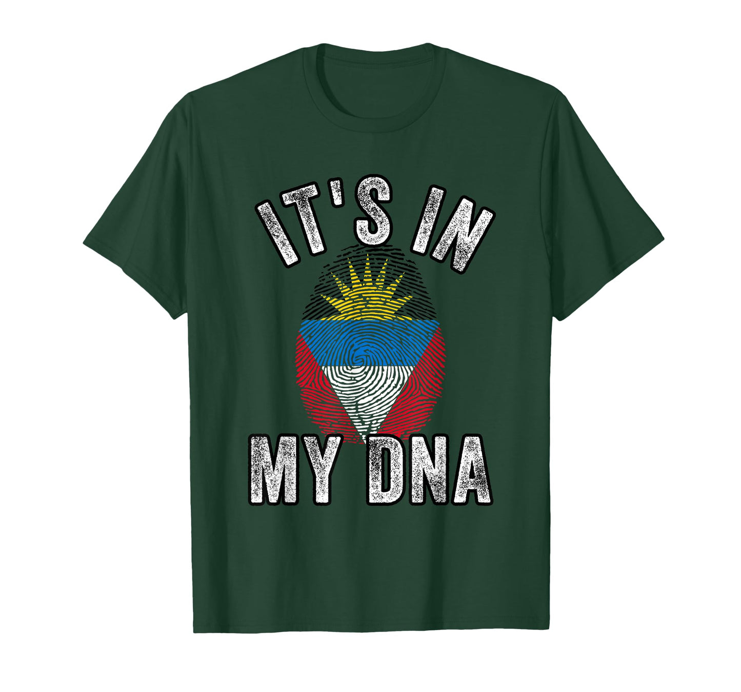 Funny it's in my DNA Antigua and barbuda flag Fingerprint T-Shirt