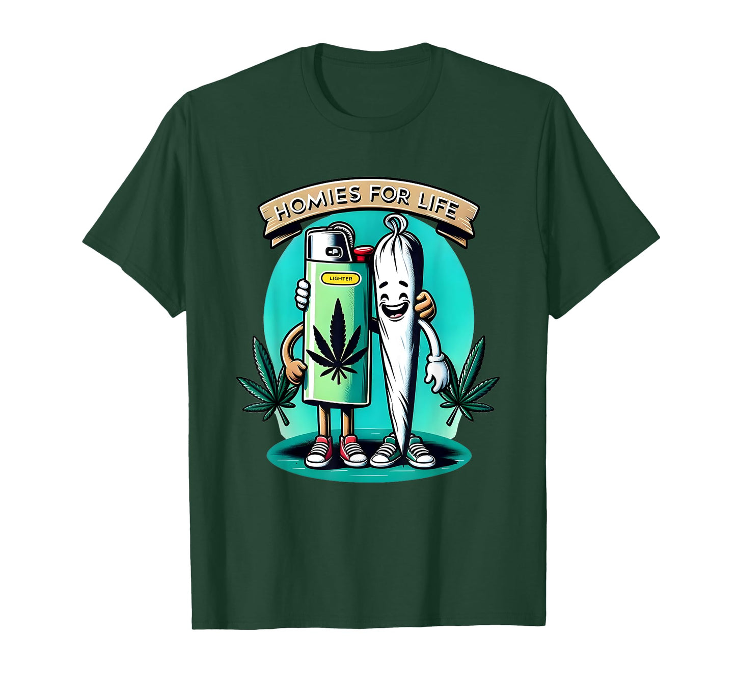 Homies For Life Lighter And Joint T-Shirt