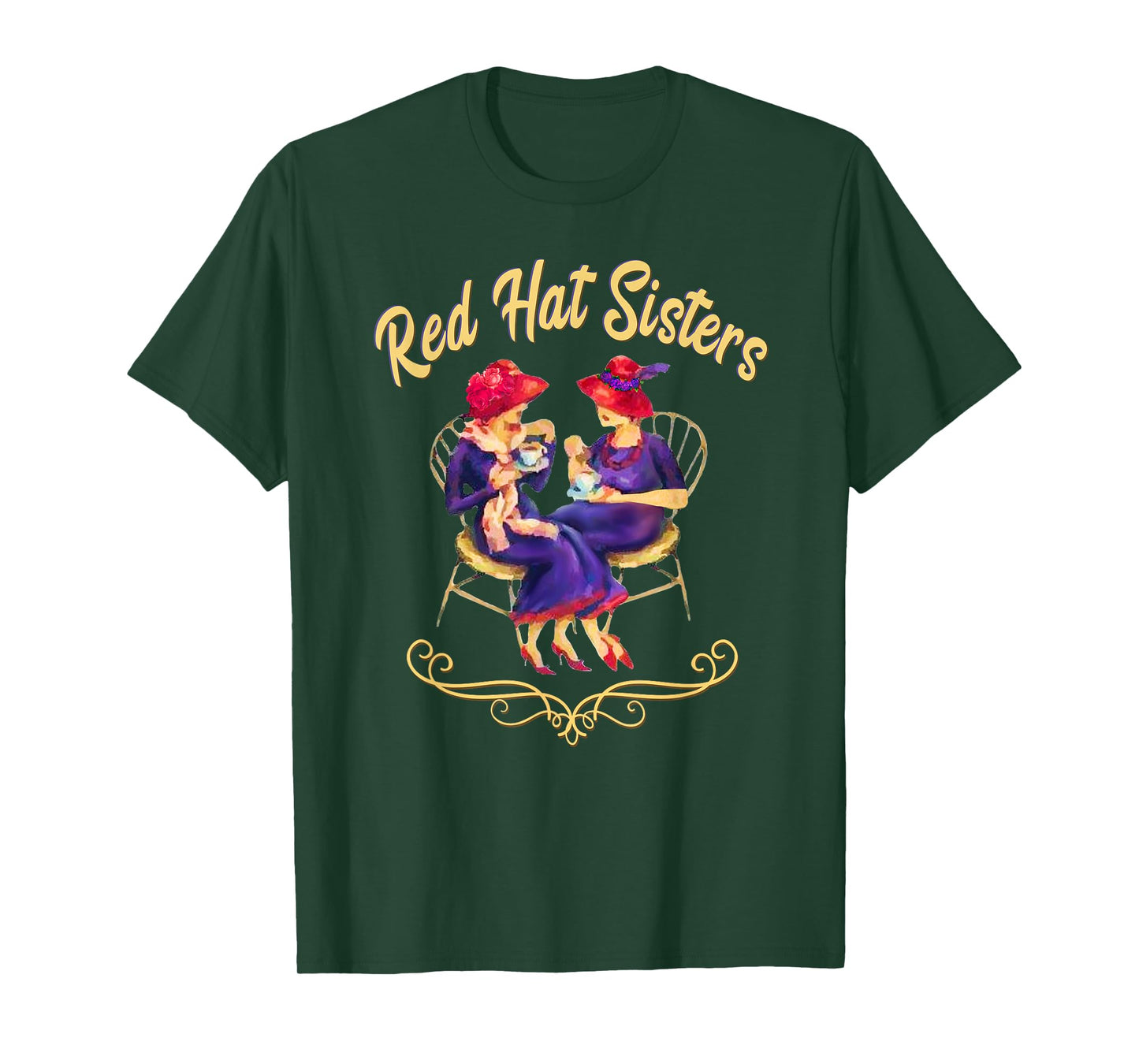 Red Hat Sisters Vintage Style T-Shirt