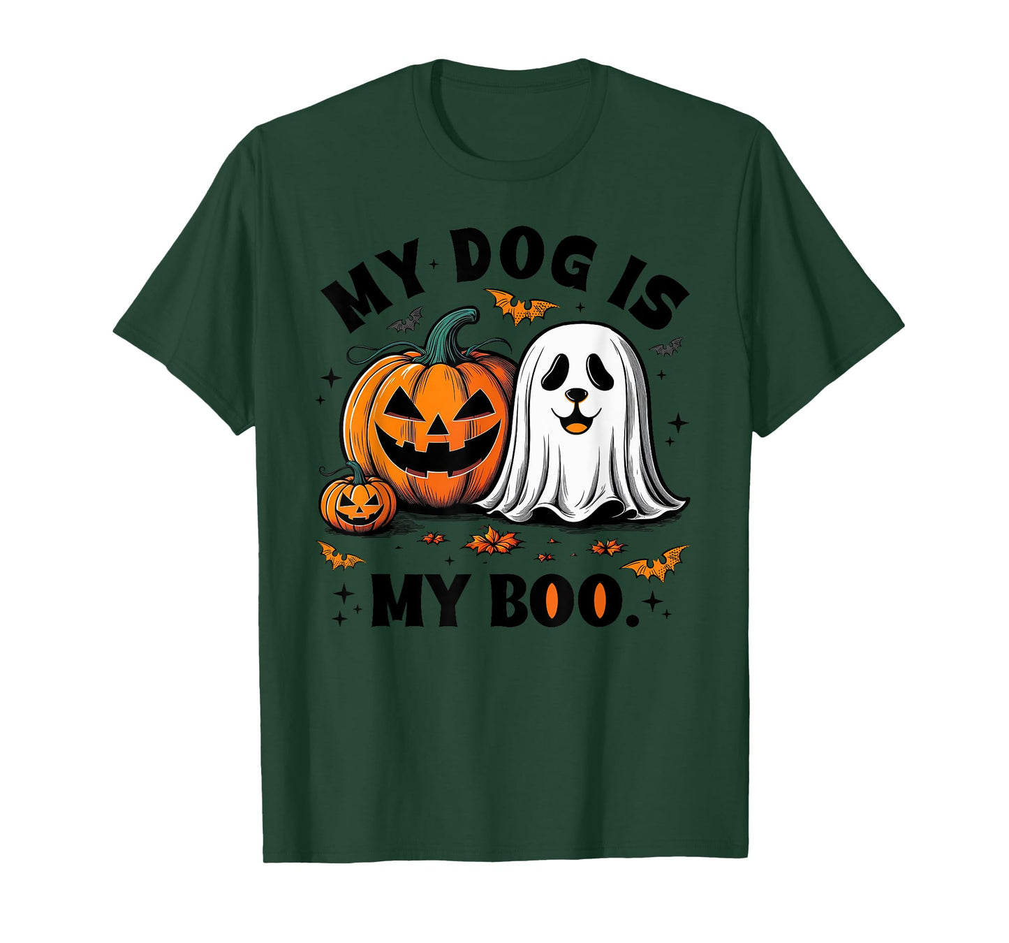 My Dog Is My Boo Spooky Season Ghost Halloween Groovy T-Shirt