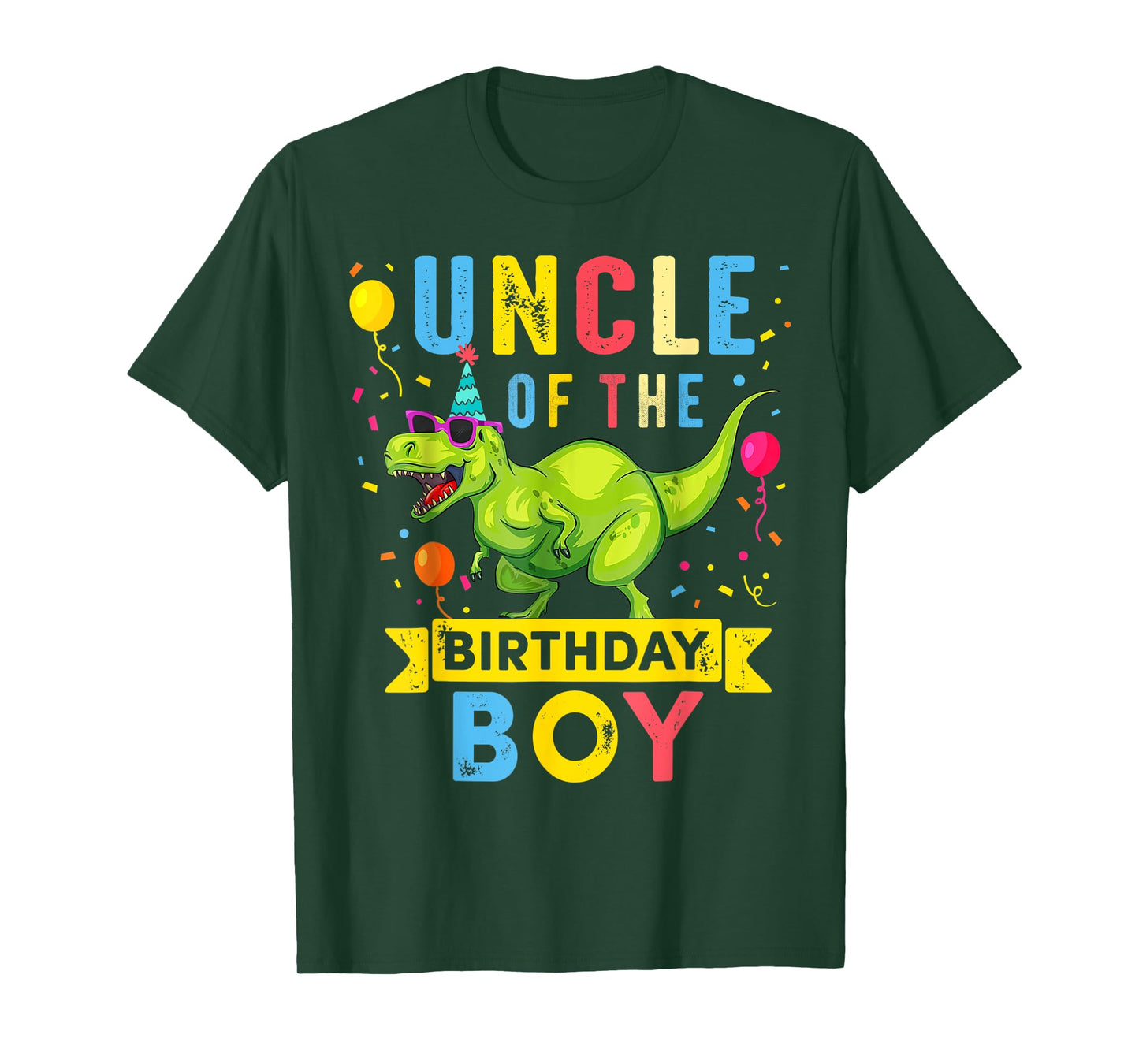 Uncle of the Birthday Boy T-Rex Dinosaur Birthday Party T-Shirt
