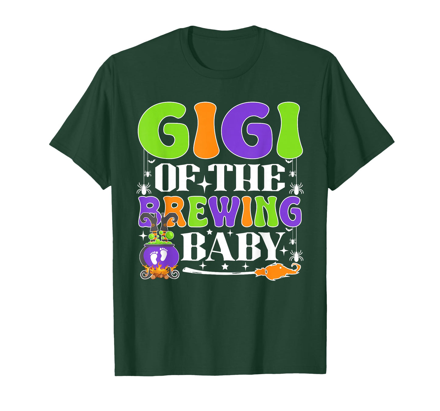 Gigi of The Brewing Baby Halloween Witch Baby Shower T-Shirt