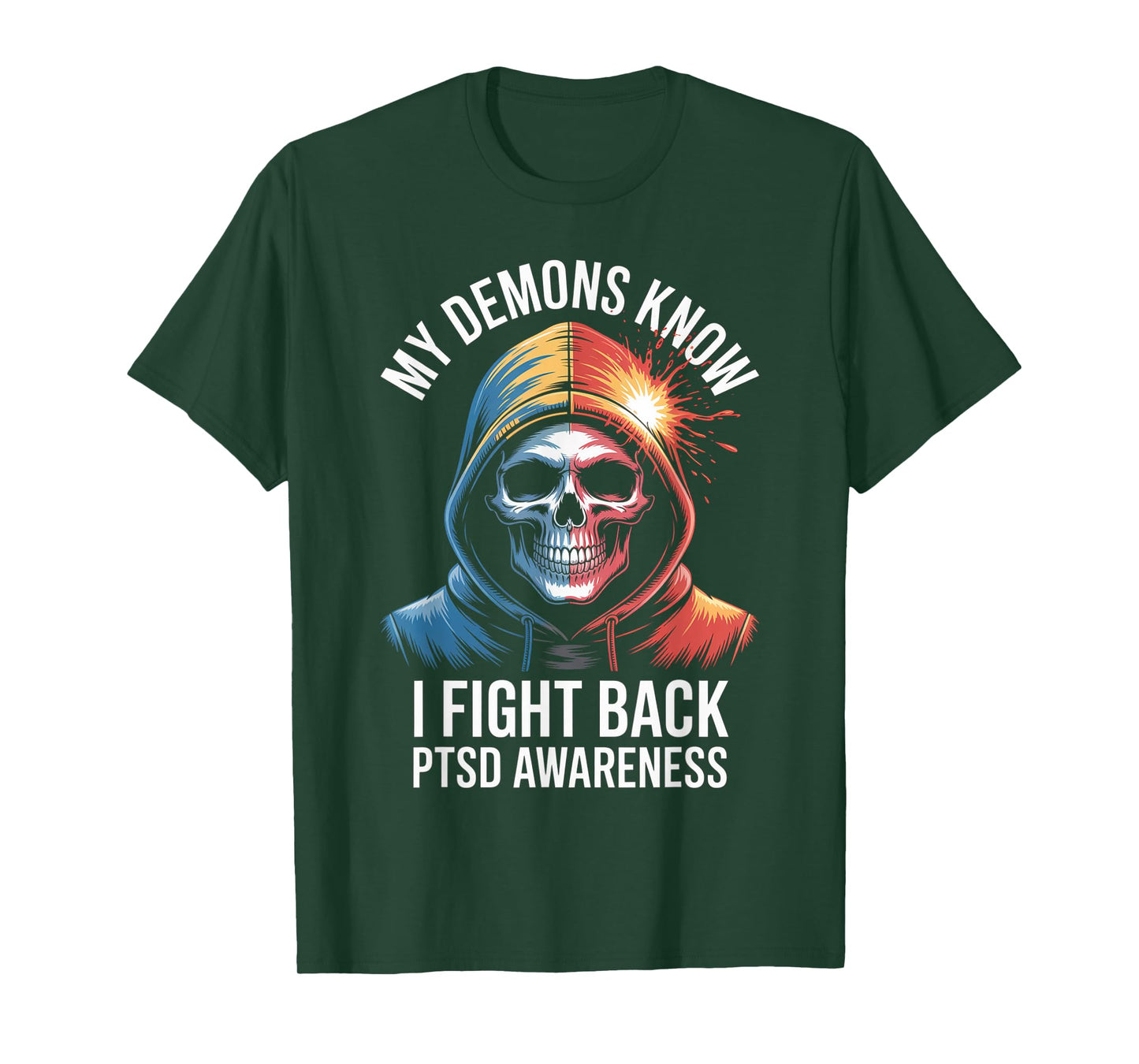 Reaper PTSD My Demons Know I Fight Mental Health Awareness T-Shirt