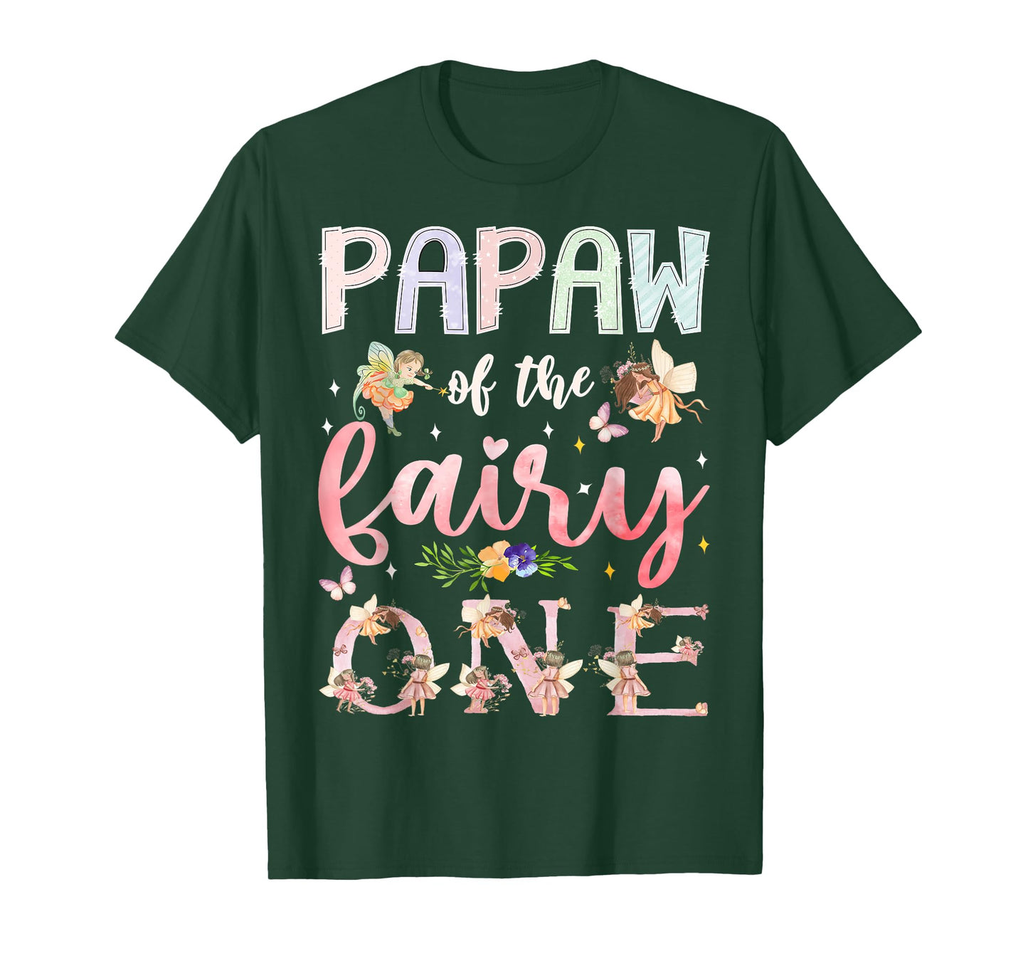 Papaw Of The Fairy One 1St Birthday Girl Family Matching T-Shirt