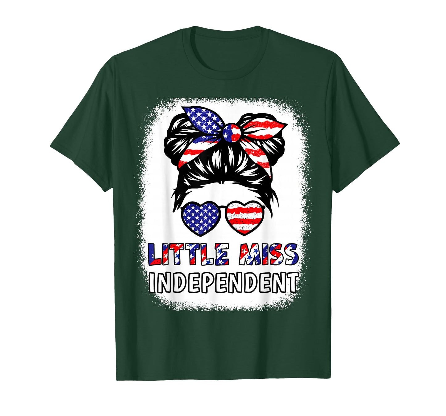 Little Miss Independent Girl American Flag Patriotic Toddler T-Shirt