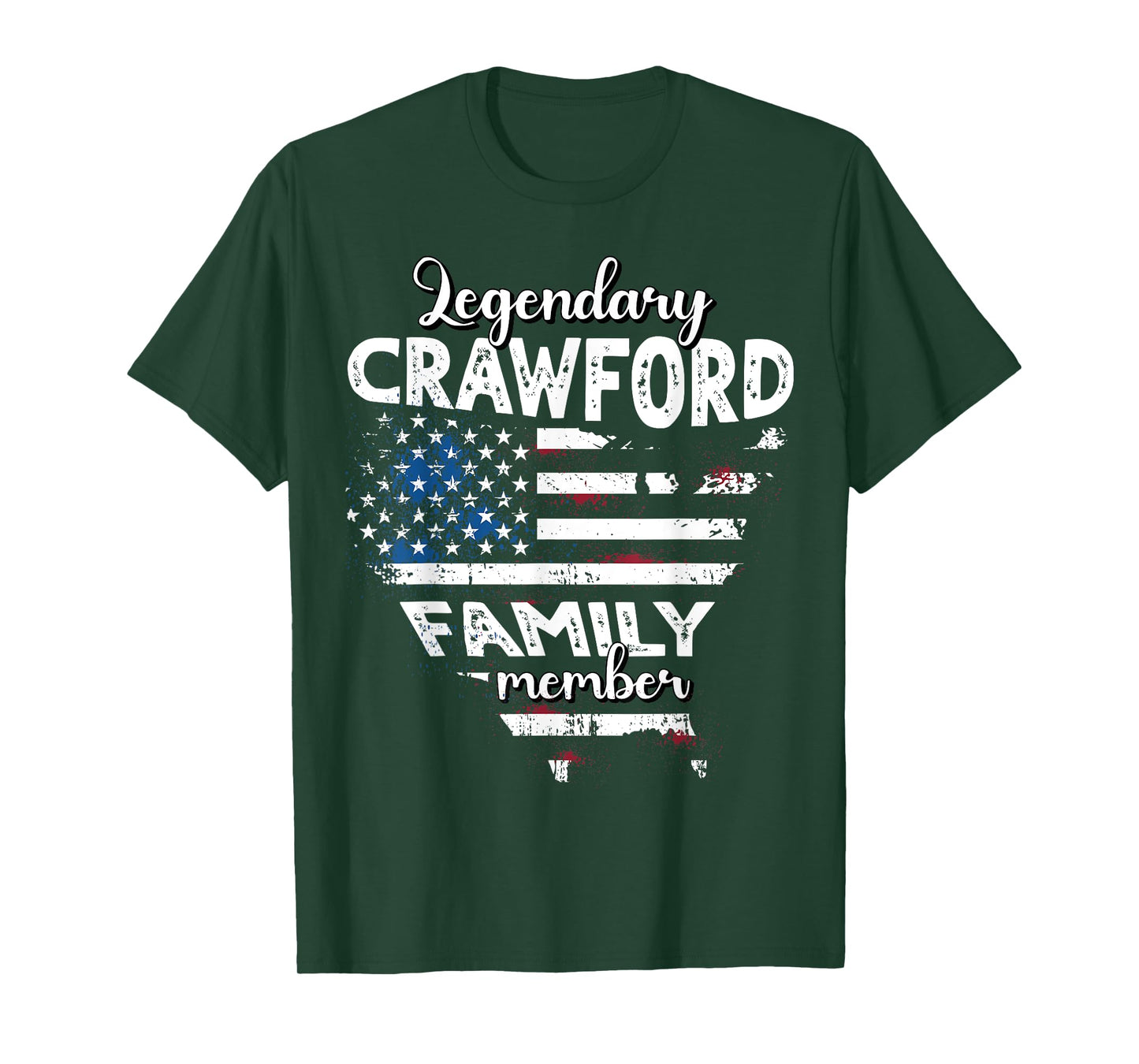 Surname Crawford US Flag Crawford Last Name Crawford T-Shirt