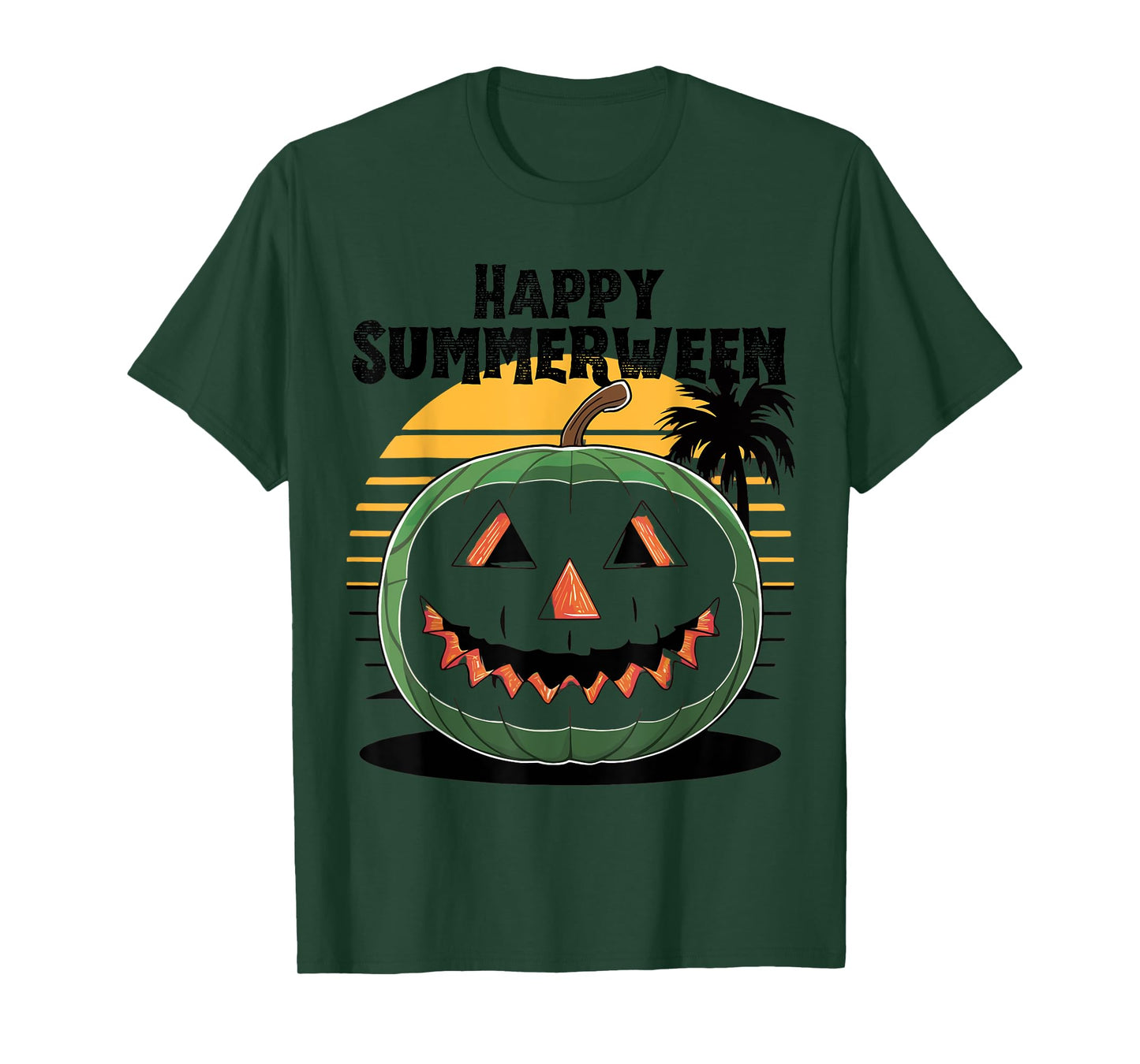 Happy Summerween Watermelon Jack-o'-Lantern Summer Halloween T-Shirt for Men Women Kids