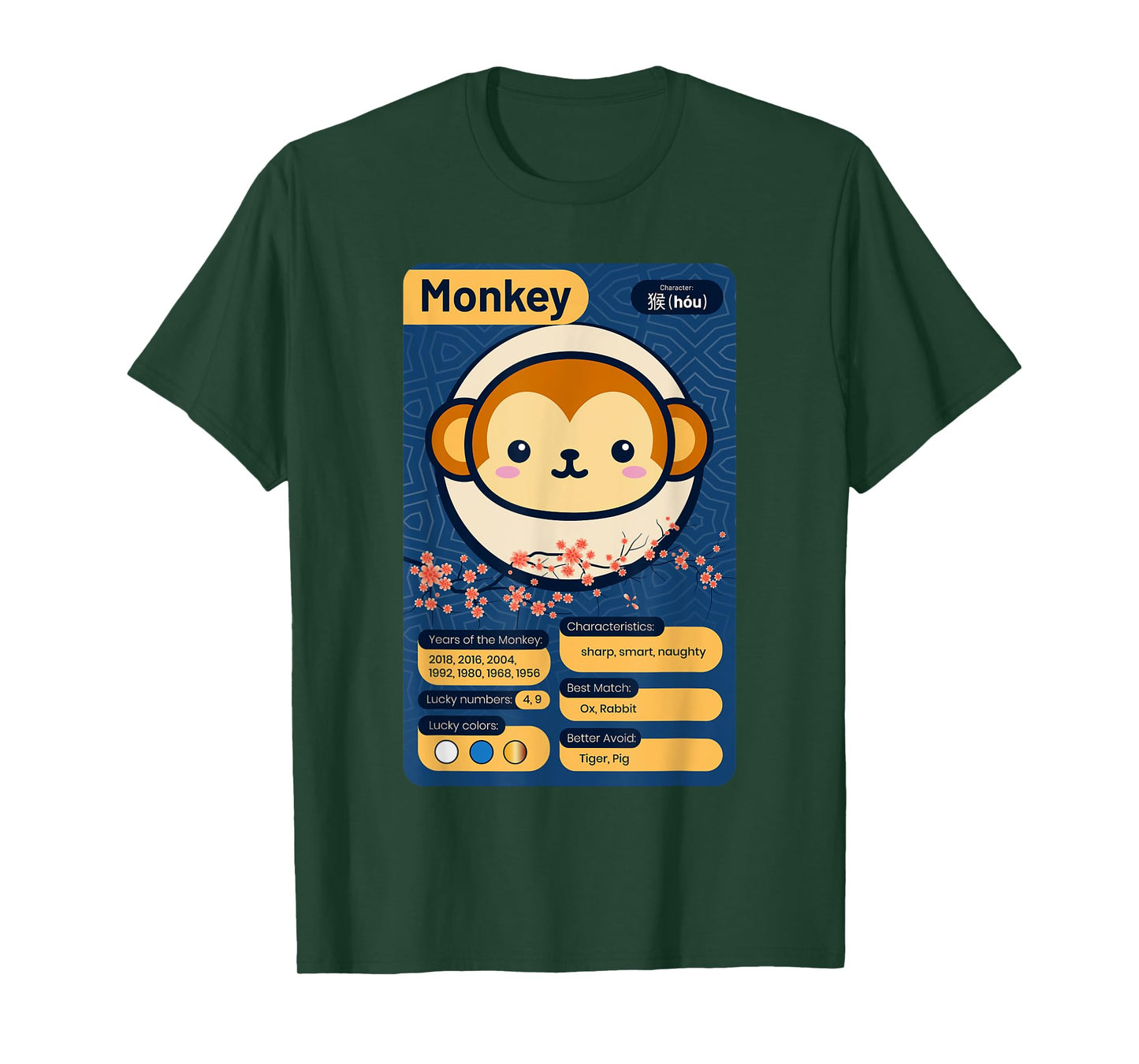 Chinese Zodiac Horoscope Animal Facts Year of the Monkey T-Shirt