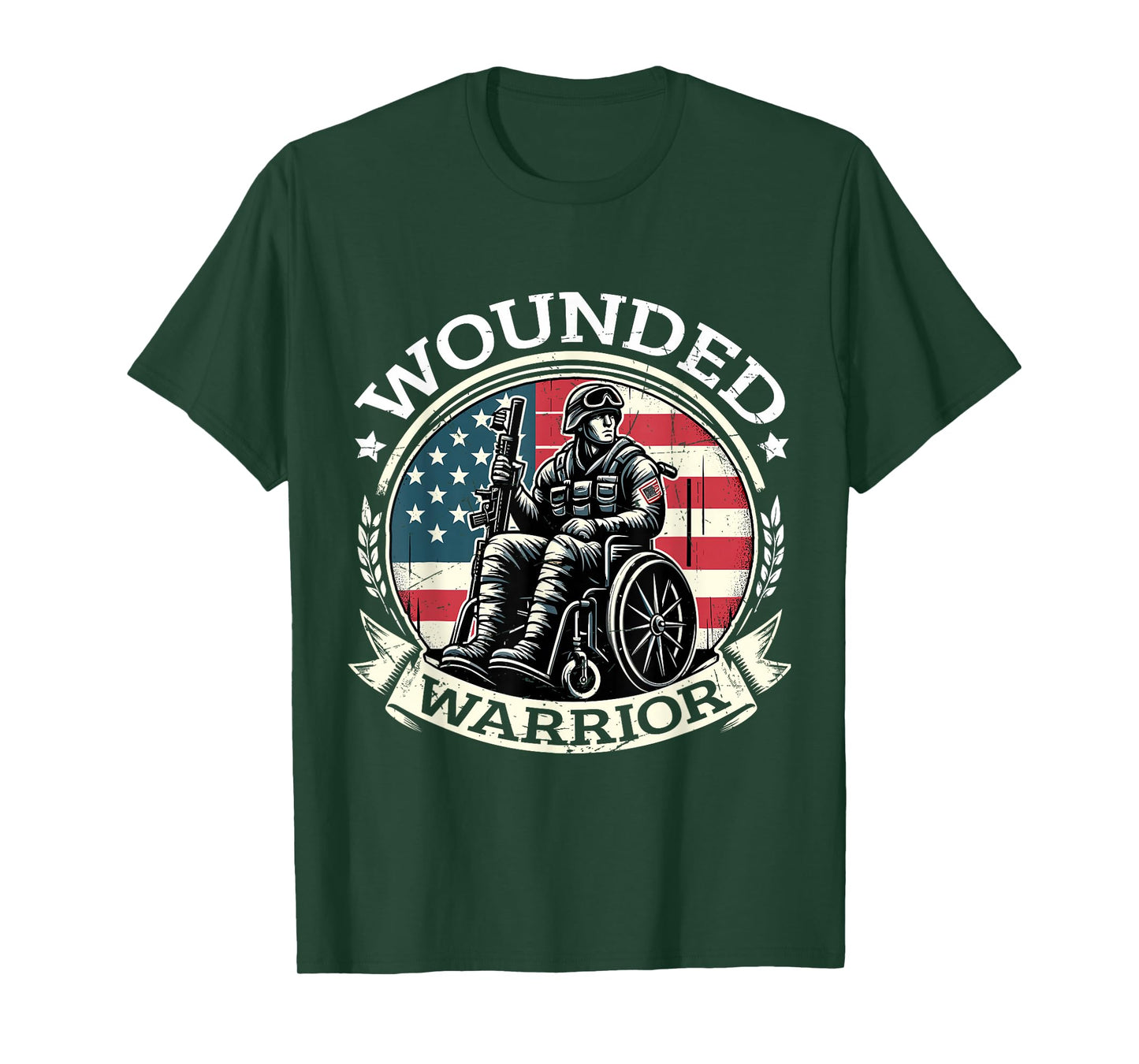 Wounded Warrior American Hero Veteran Military Support T-Shirt