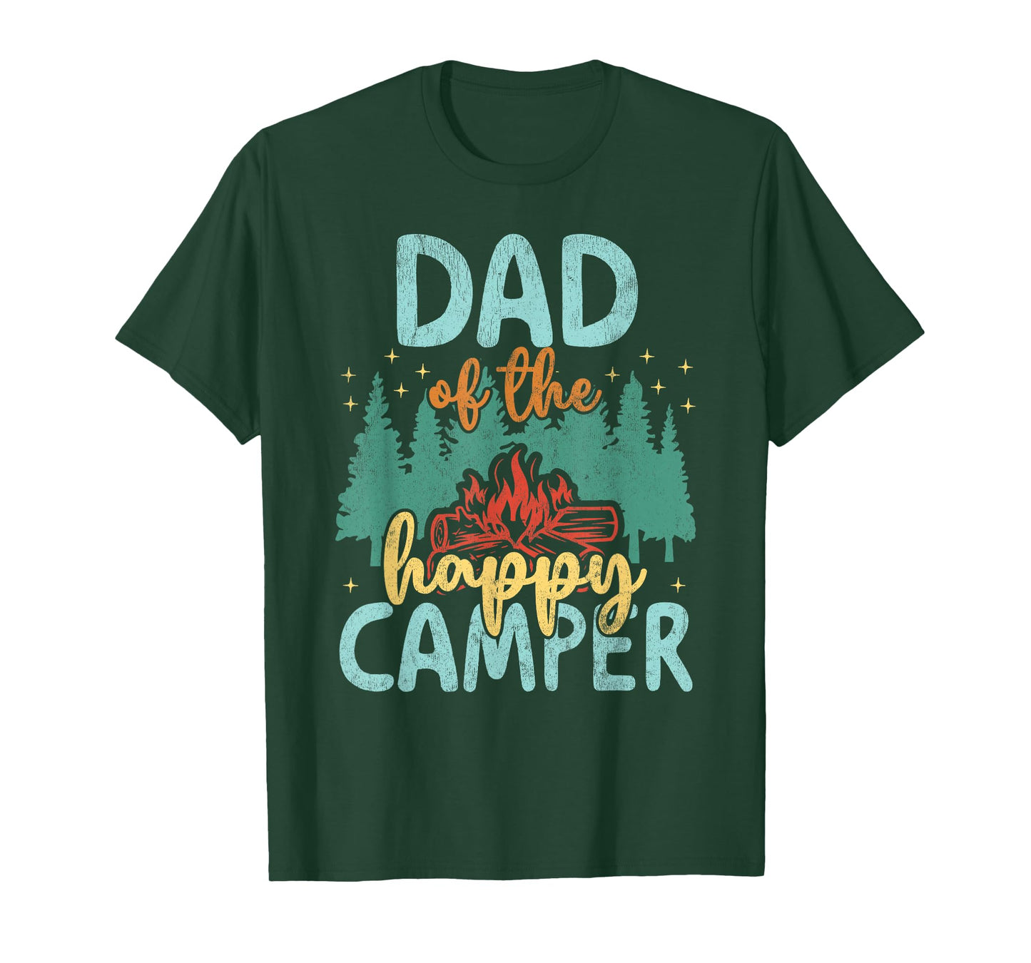 Dad of Happy Camper 1st Birthday Party Retro Dad T-Shirt