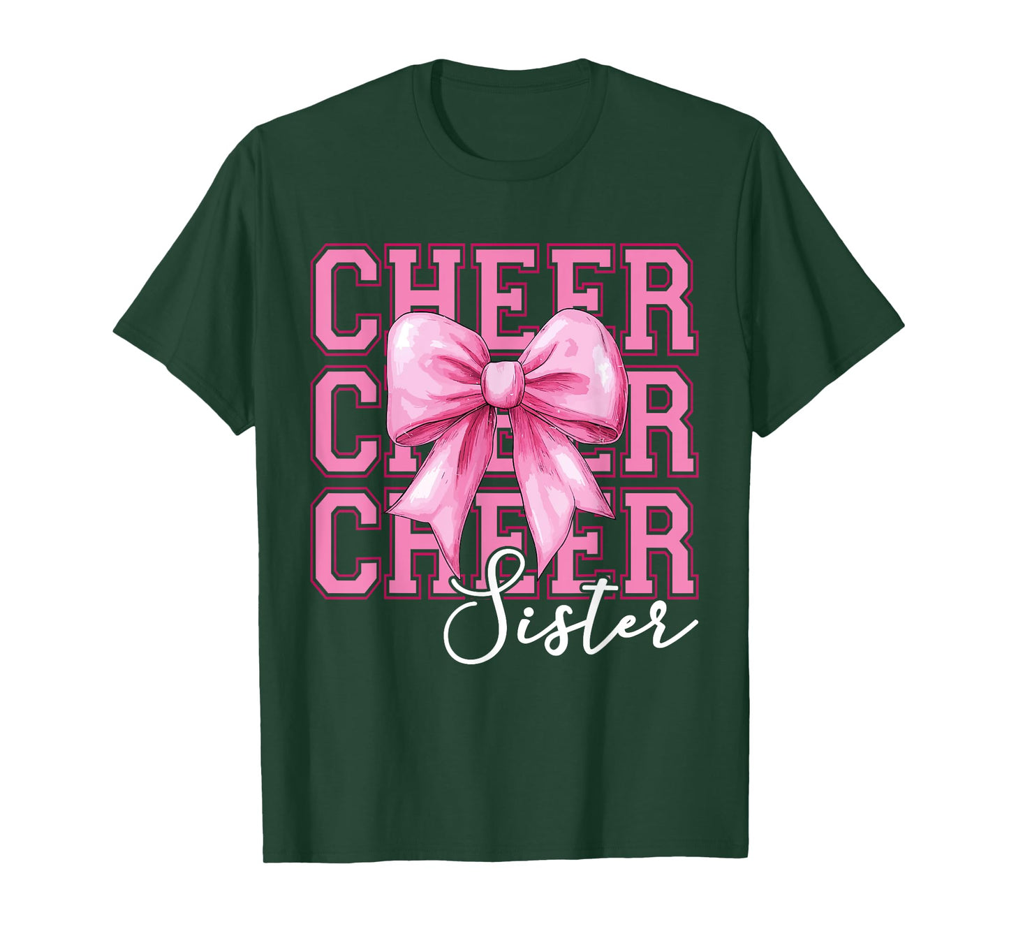 Cheer Sister Cheerleader Coquette Bow Sister Mothers Day T-Shirt