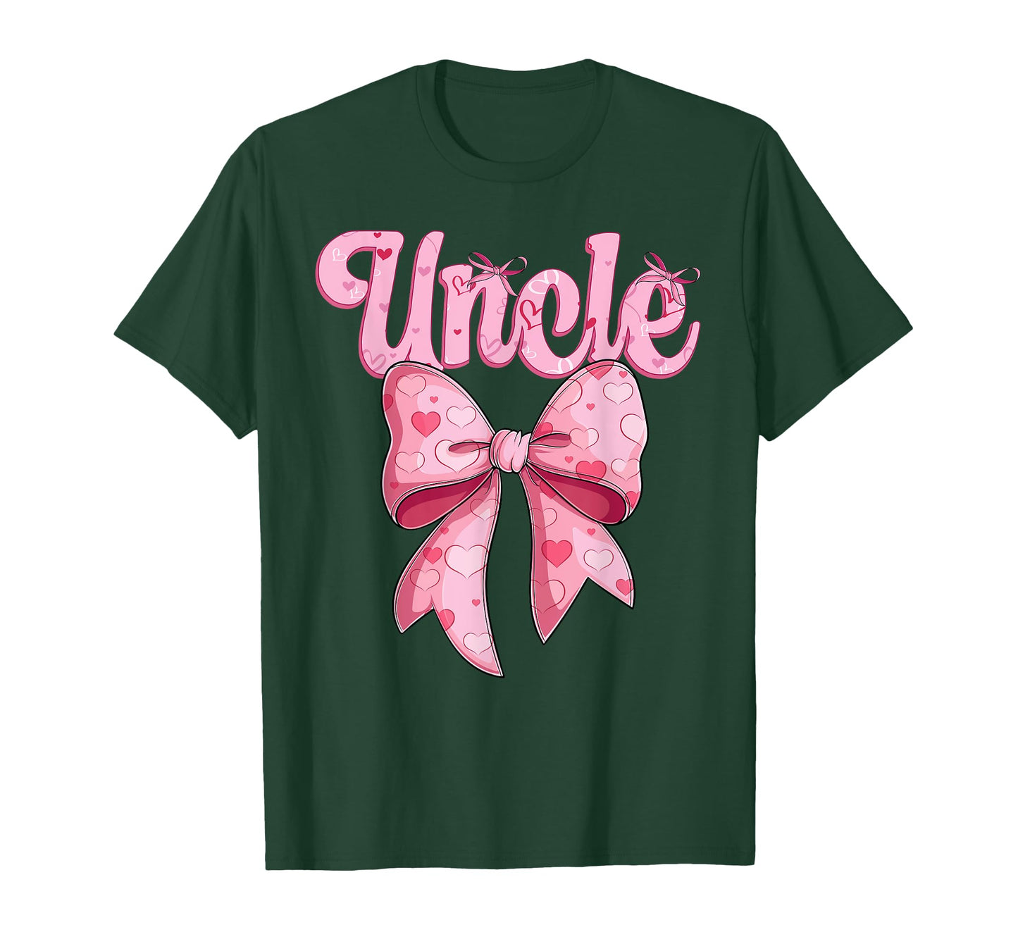 coquette bow family matching Groovy pink Uncle T-Shirt