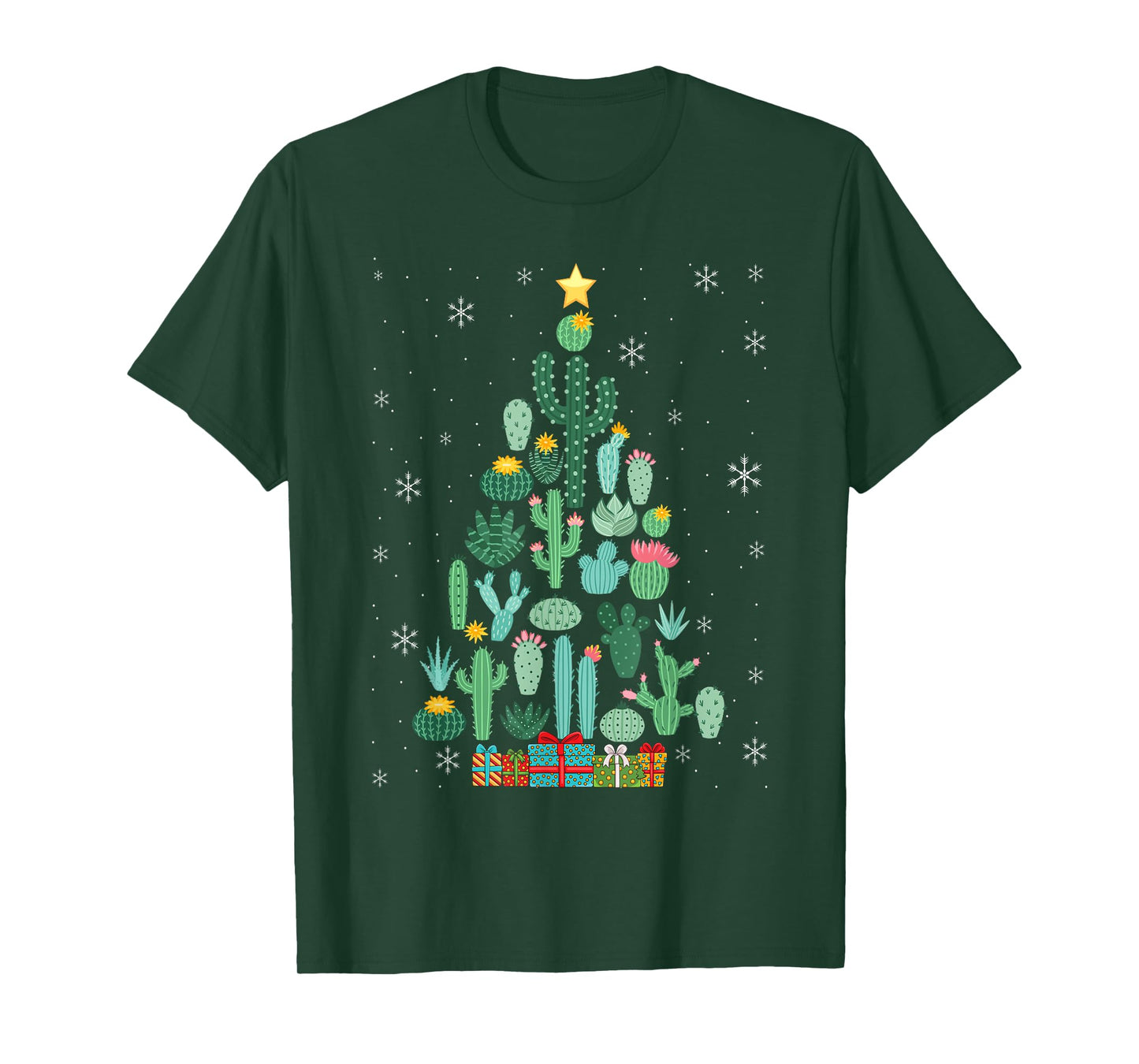 Funny Succulent Christmas Tree Cactus Gardener T-Shirt