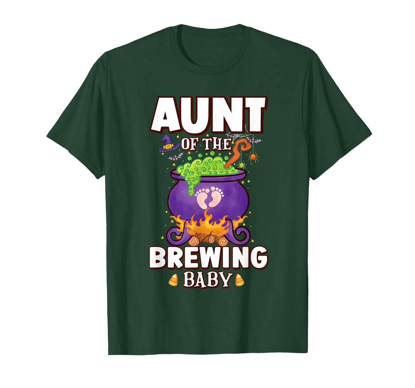 Spooky Aunt of Brewing Baby Halloween Theme Baby Shower T-Shirt