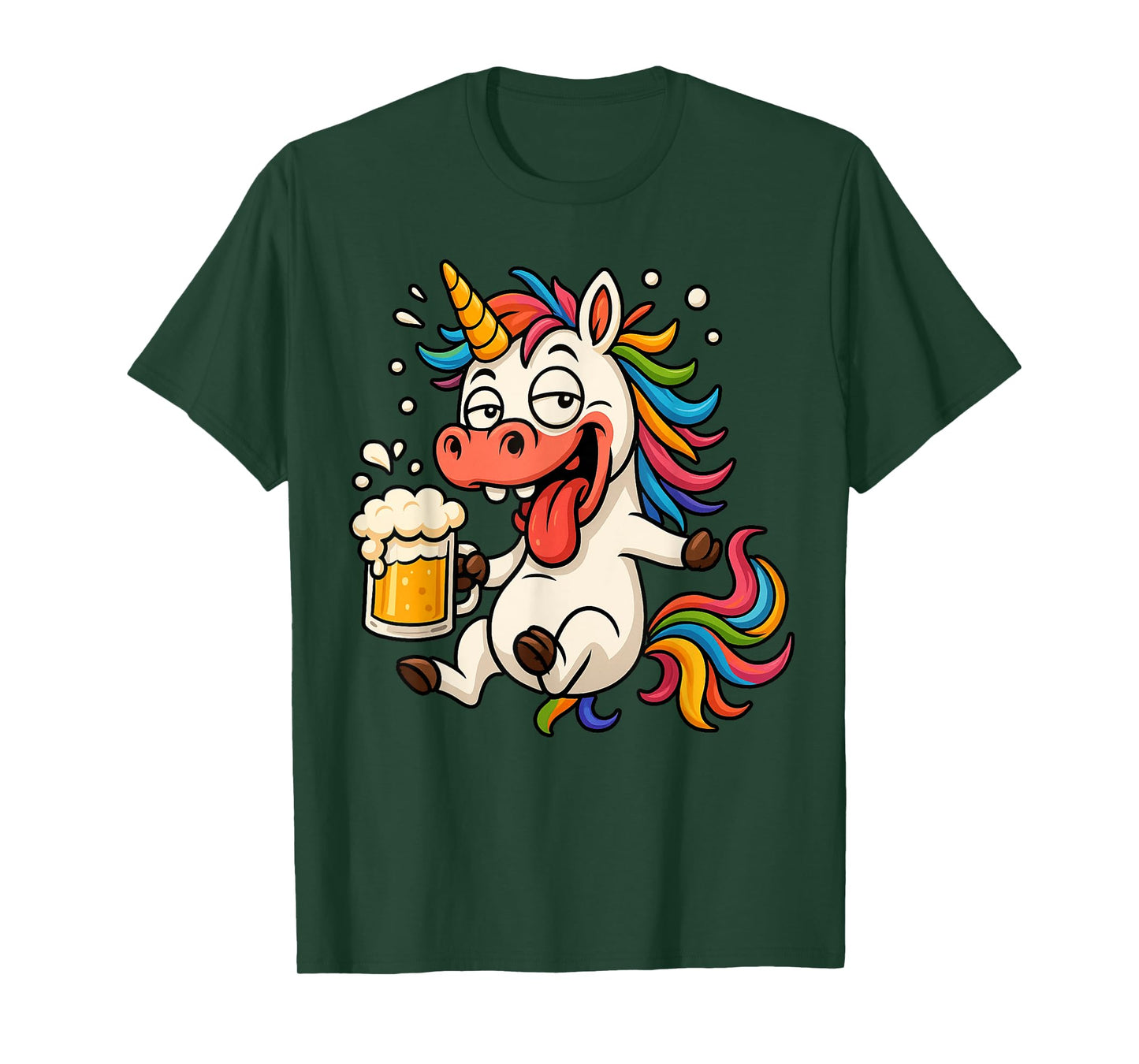 Drunk Unicorn Costume Funny Beer Party Summer Beach Women T-Shirt