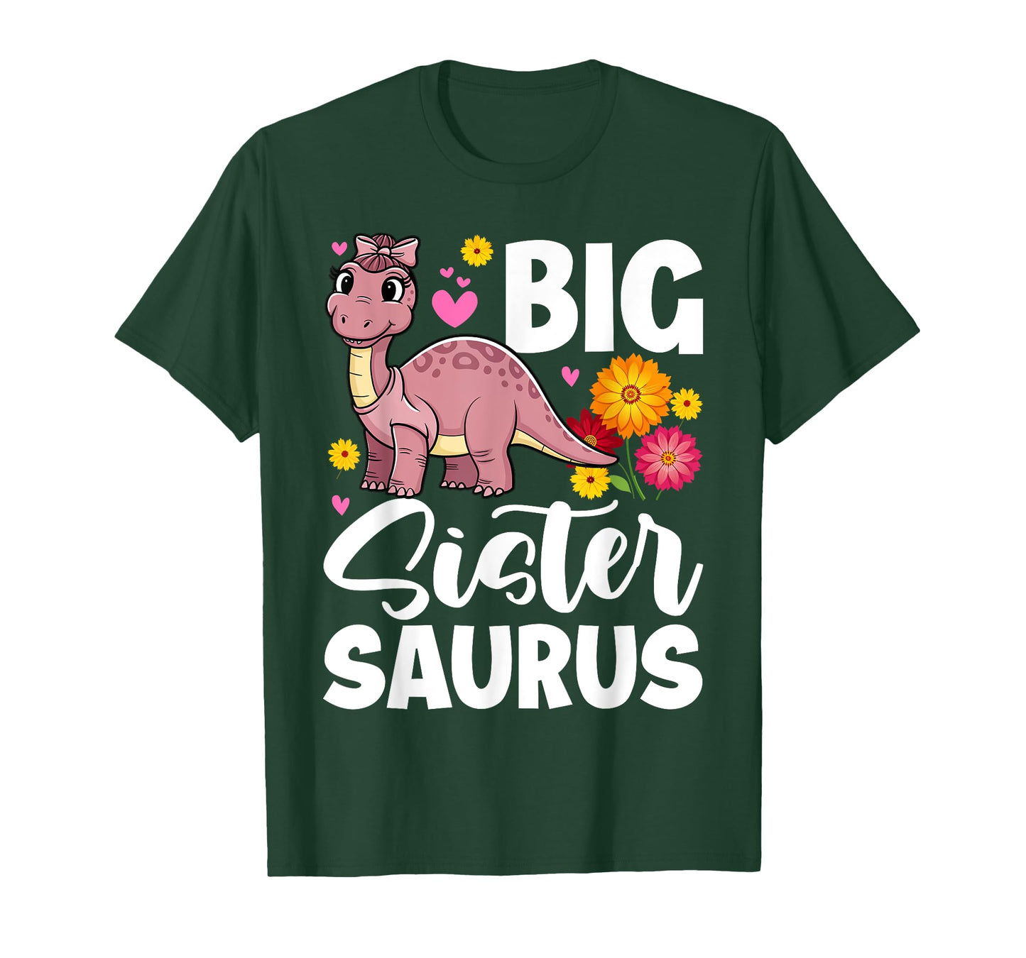 Big Sister Saurus Dinosaurs Girl Funny Cute Dinos T-Shirt