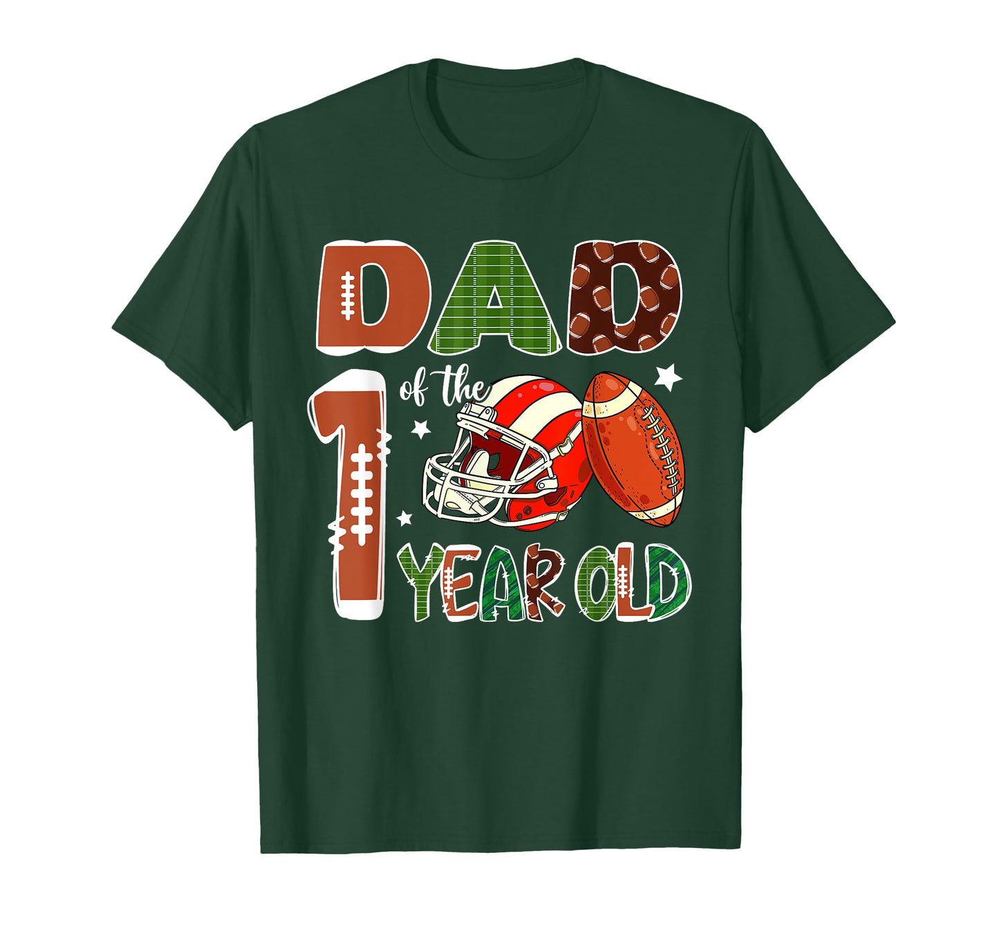 Dad Of The 1 Year Old Football Themed 1st Birthday Party T-Shirt