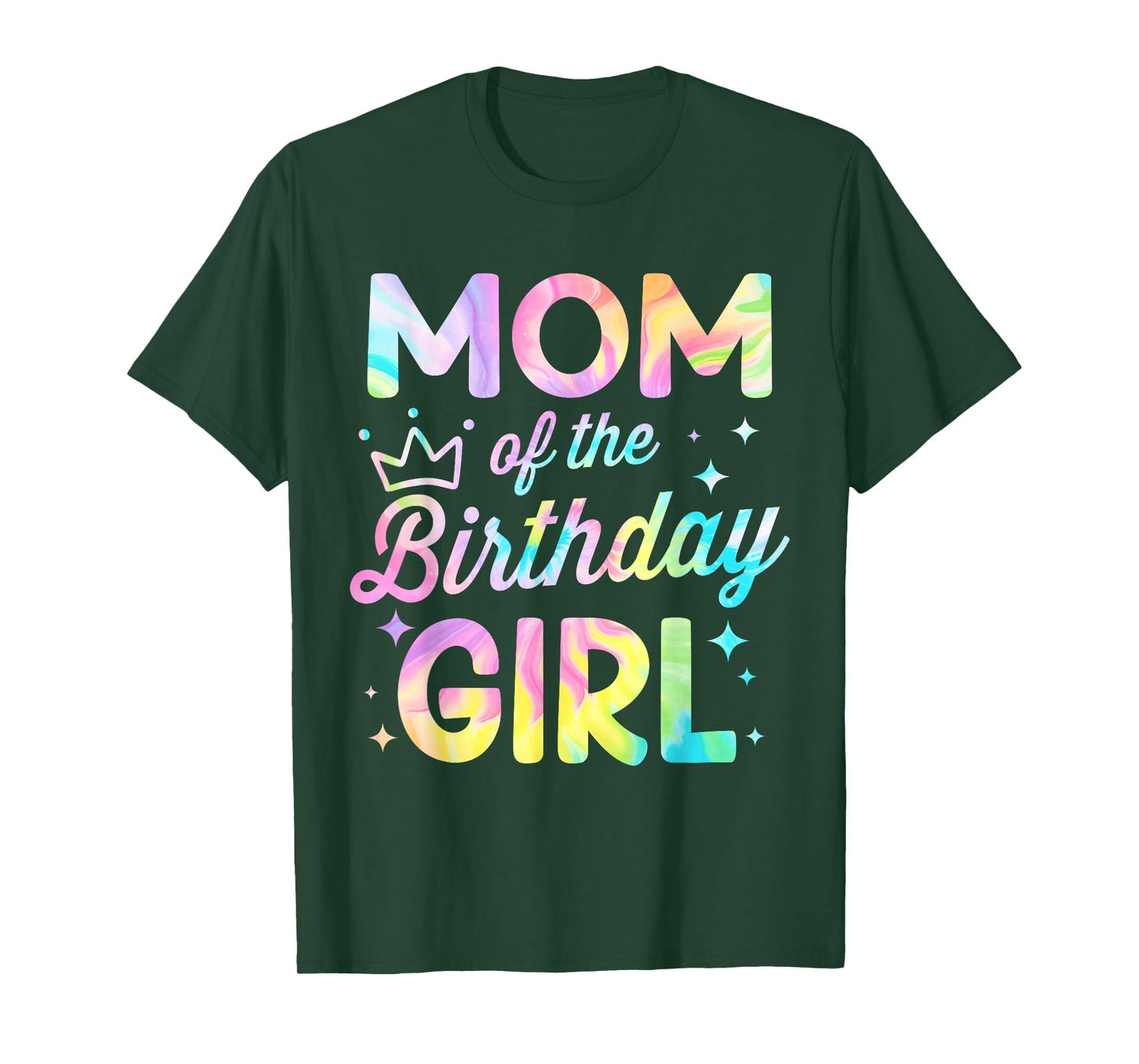 Mom Of The Birthday Girl Tie Dye Girl Bday Party T-Shirt