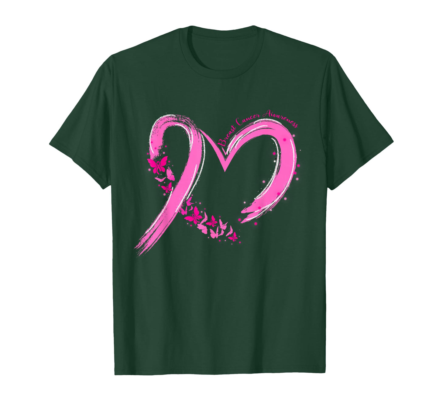 Breast Cancer Awareness Pink Ribbon Butterfly Support Women T-Shirt