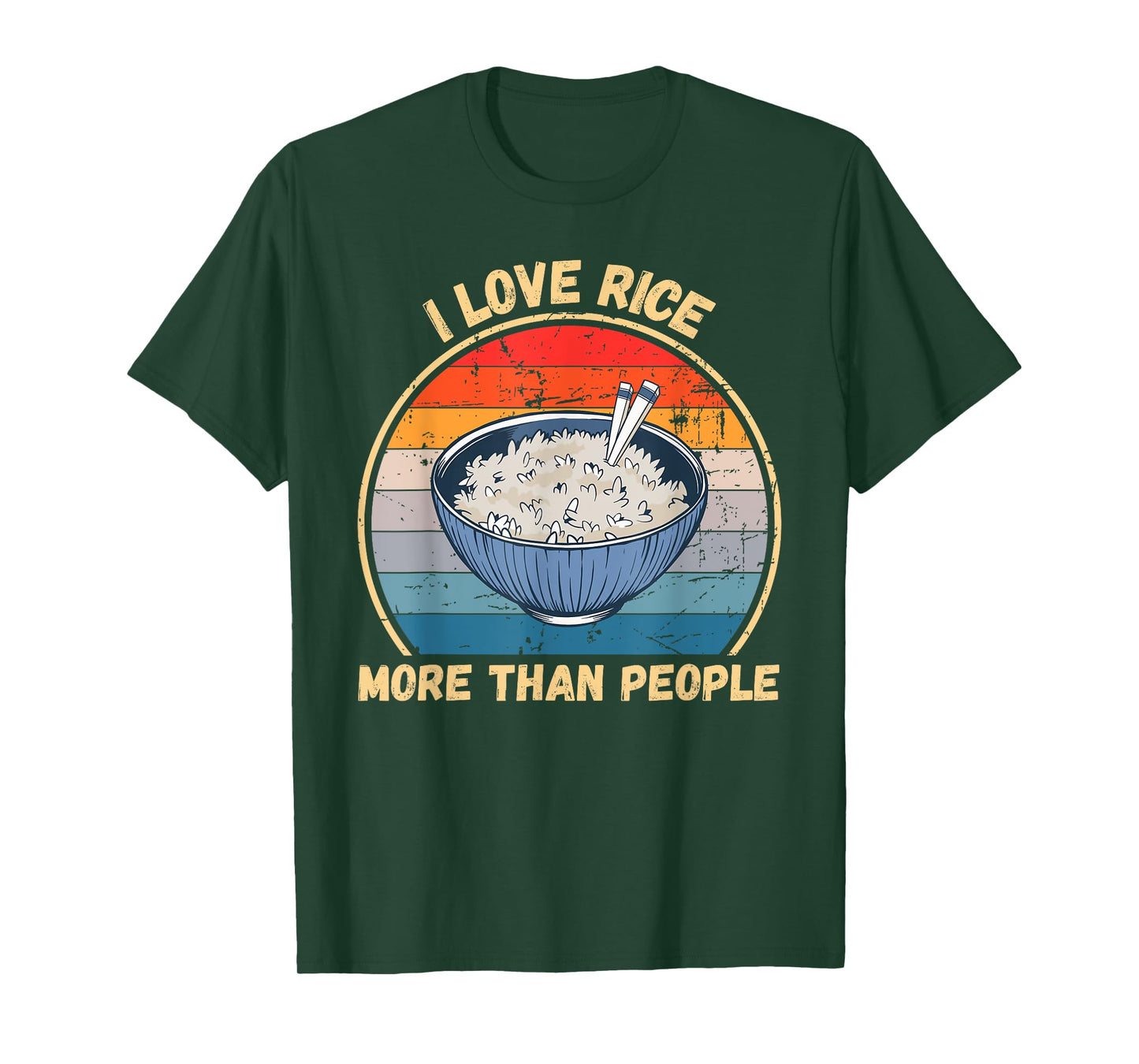 Vintage I Love Rice More Than People Rice Food Lover T-Shirt